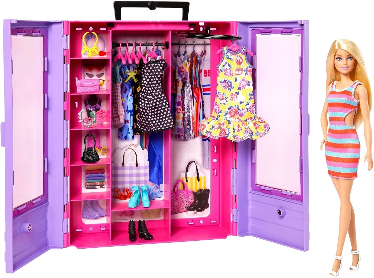 Detalle de Barbie HJL66_J バービーとパープルのクローゼット ドール&ファッションセット