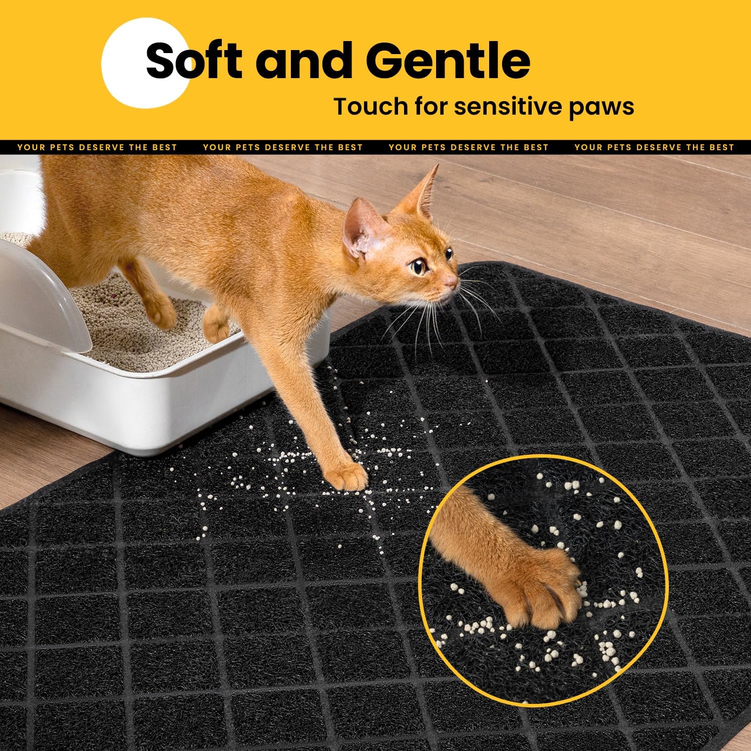 Detalle de Conlun Cat Litter Mat Litter Trapping Mat — 61 x 43 cm, Premium PVC Grid Mesh, Waterproof and Easy to Clean