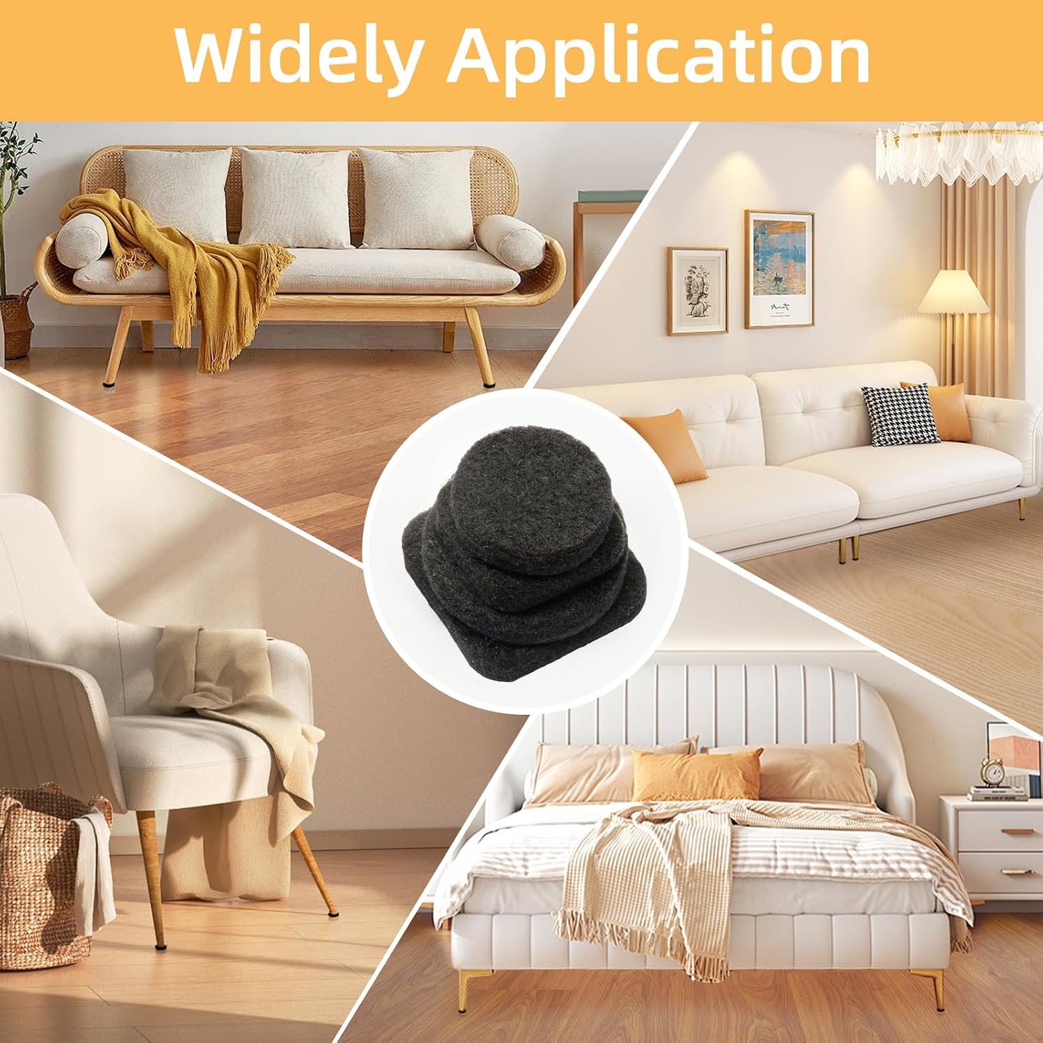 Detalle 2 de Felt Furniture Pads, 4 mm