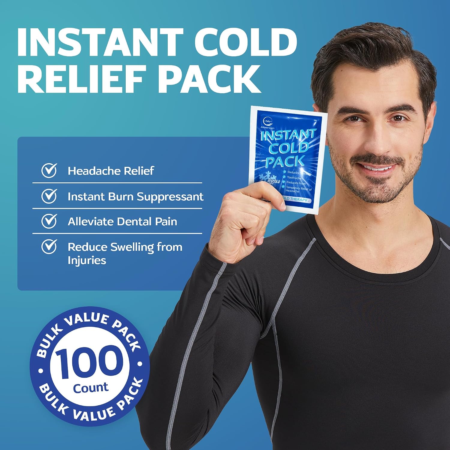 Thumbnail 1 de 100 Packs Instant Cold Pack – Disposable Ice Packs for Injury Relief