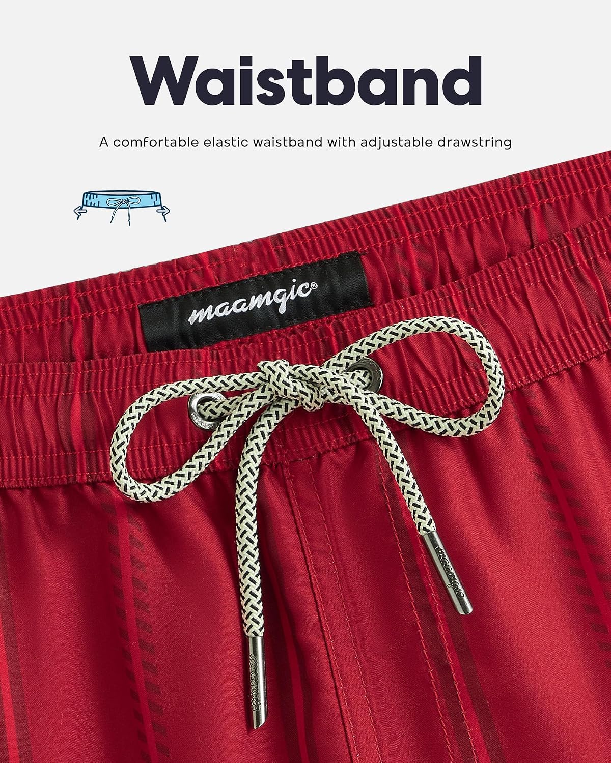 Detalle 2 de maamgic Men's Swim Trunks: Quick-Dry 7-Inch Board Short with Mesh Lining