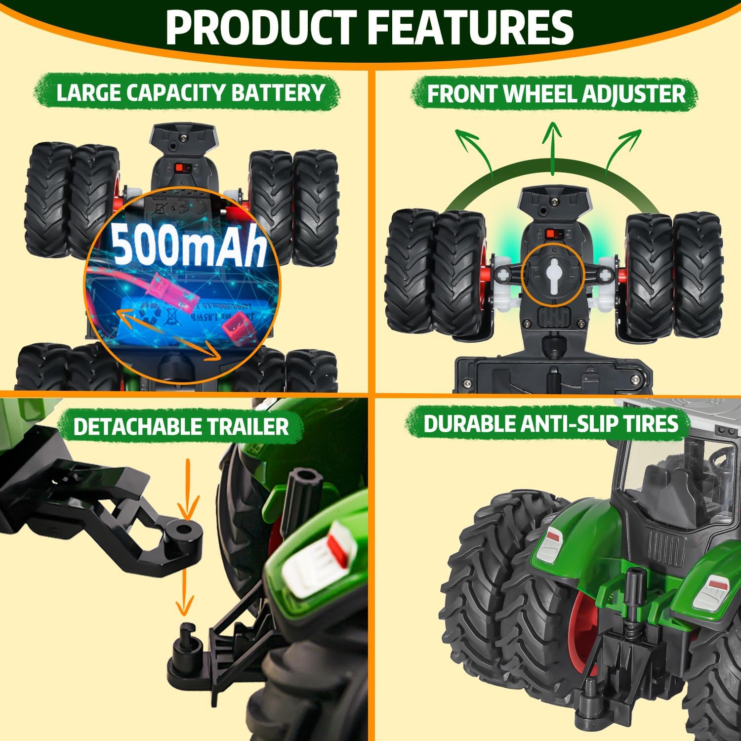 Thumbnail 2 de PENGBU Trattore Telecomandato per Bambini 3–8 anni: set agricolo completo con mucca, pecora e accessori