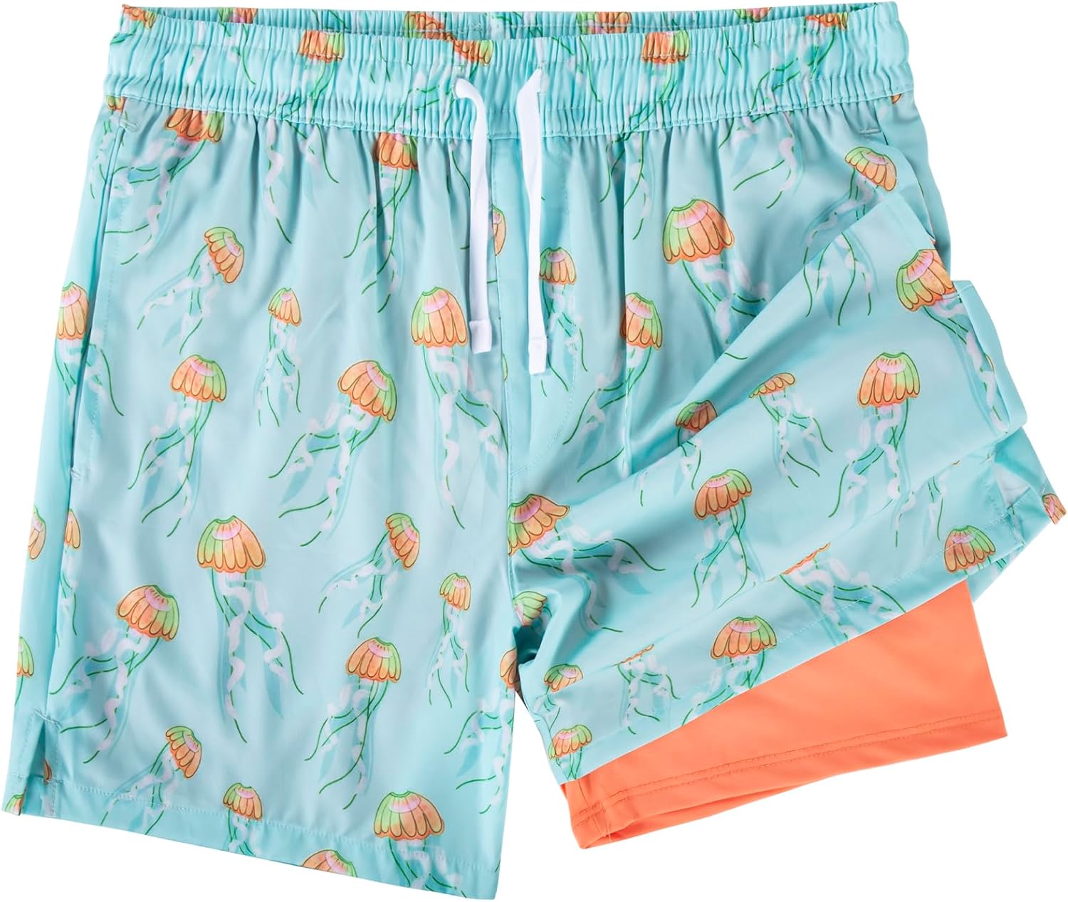 Detalle de FreSprtti Men's 2-in-1 Swim Trunks: Quick-Dry Board Shorts with Secure Inner Liner Pocket