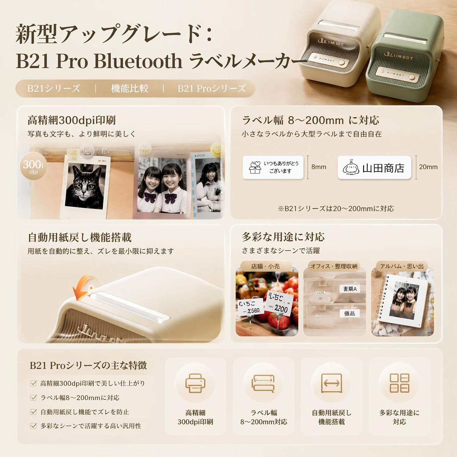 Detalle de NIIMBOT B21 Pro Bluetooth-labelprinter voor etiketten van 20 tot 50 mm