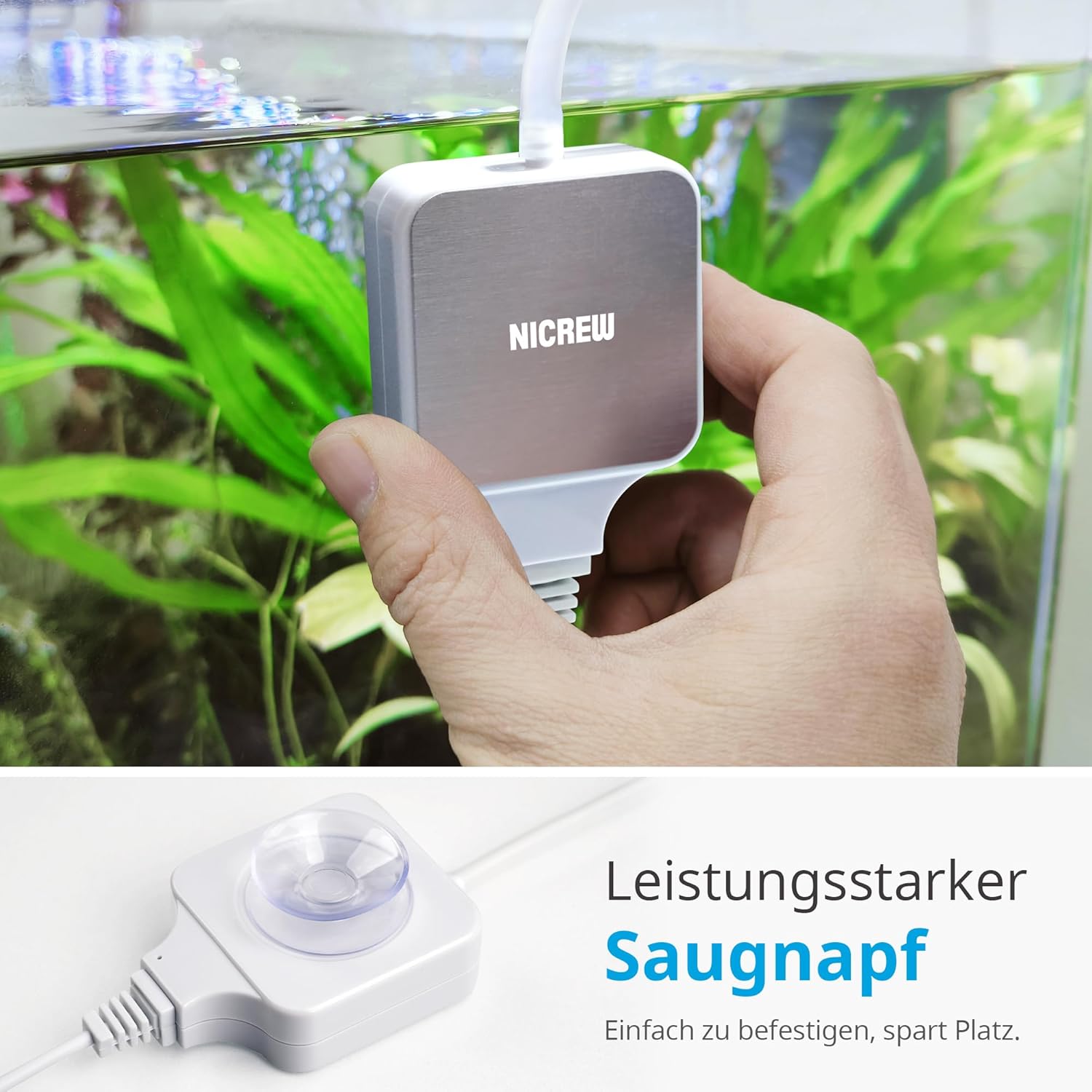 Thumbnail 3 de NICREW Aquarium Luftpumpe bis 40 L Nano Silent