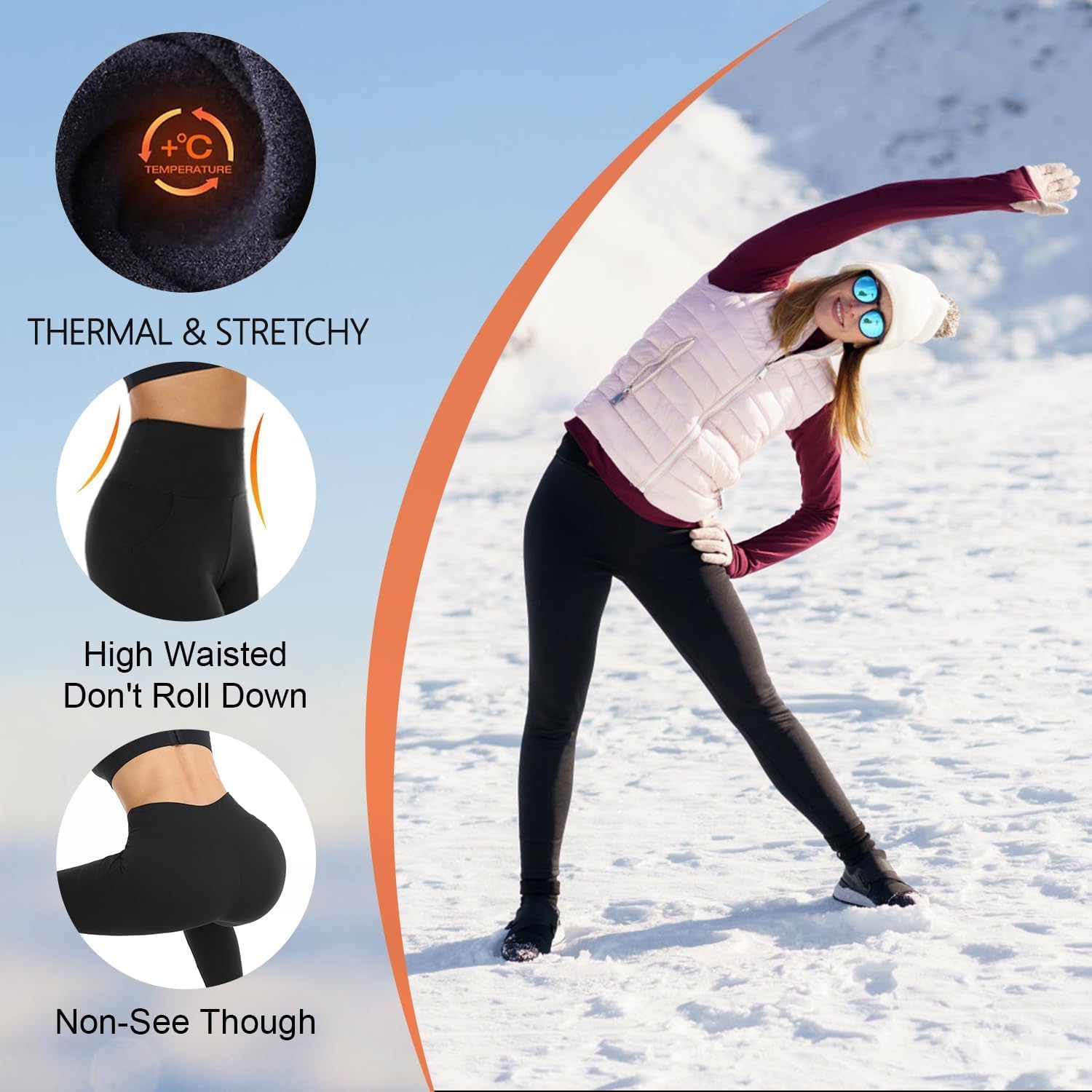 Detalle 1 de we fleece 3-Pack Fleece-Lined High-Waisted Leggings for Women