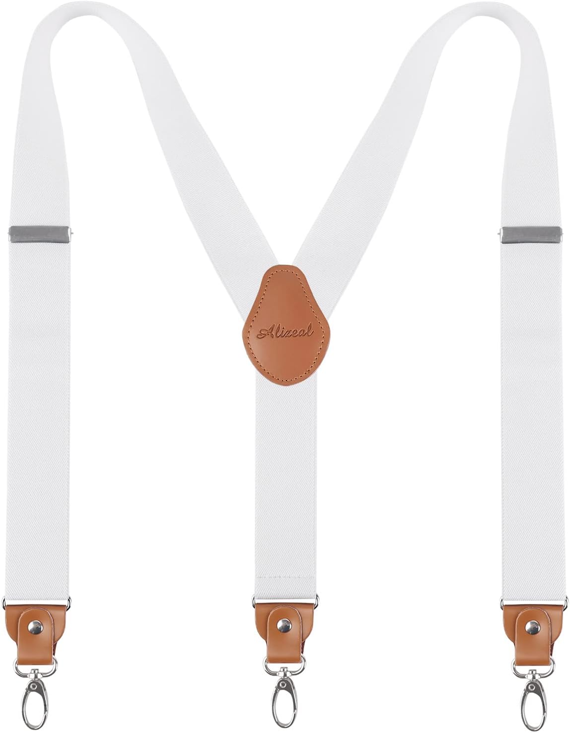 Thumbnail 6 de Alizeal Men's 3.5cm Wide Y-Shape Braces with 3 Swivel Hooks - Leather Joints, Heavy Duty & Adjustable
