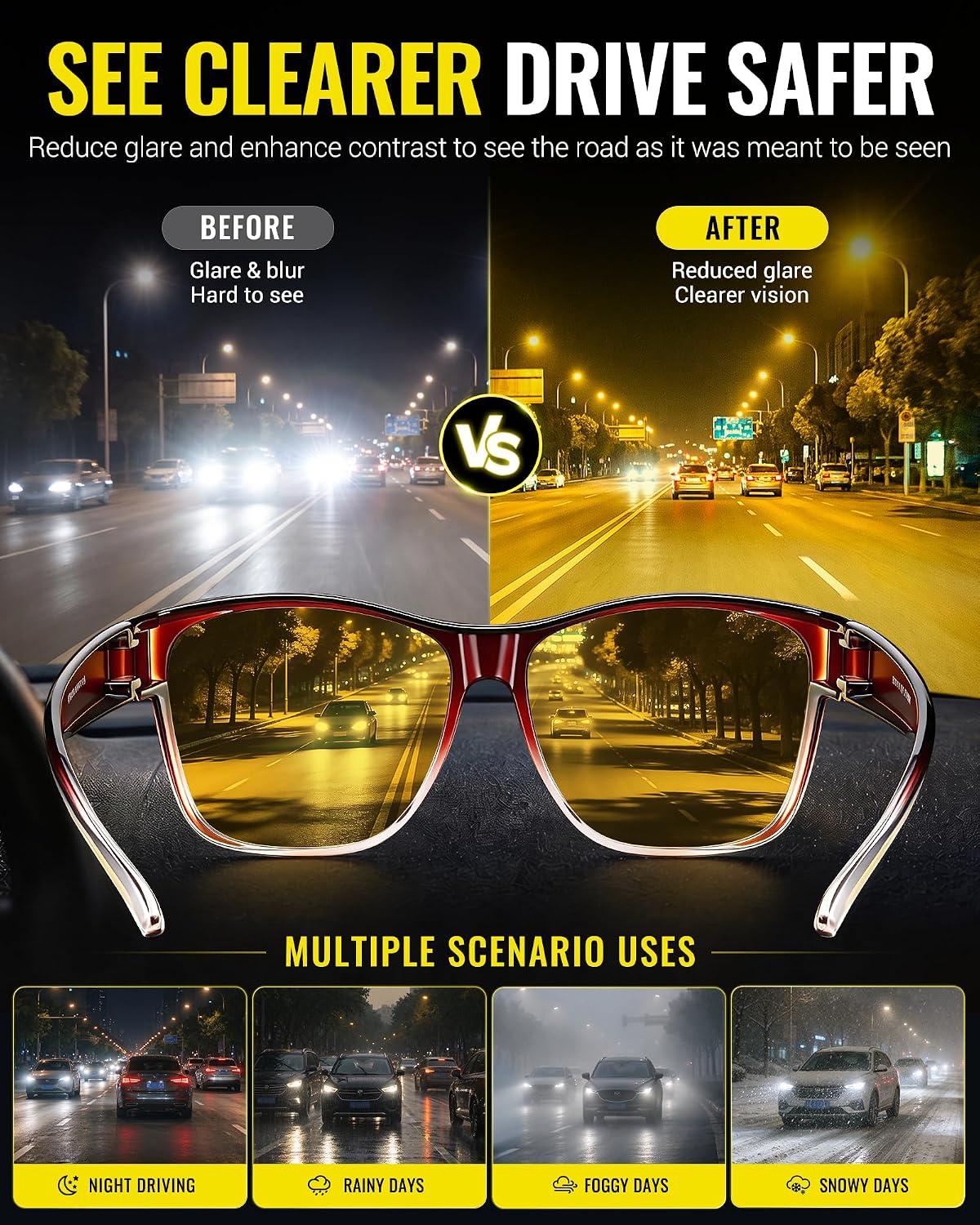 Detalle 2 de URUMQI Night Driving Glasses TR90