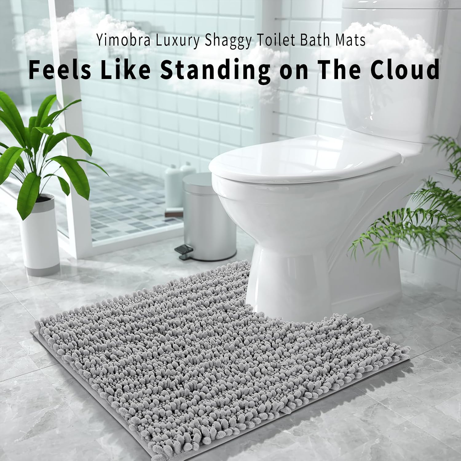 Detalle 2 de Yimobra U-Shaped Toilet Rug, 24 x 20 Inches