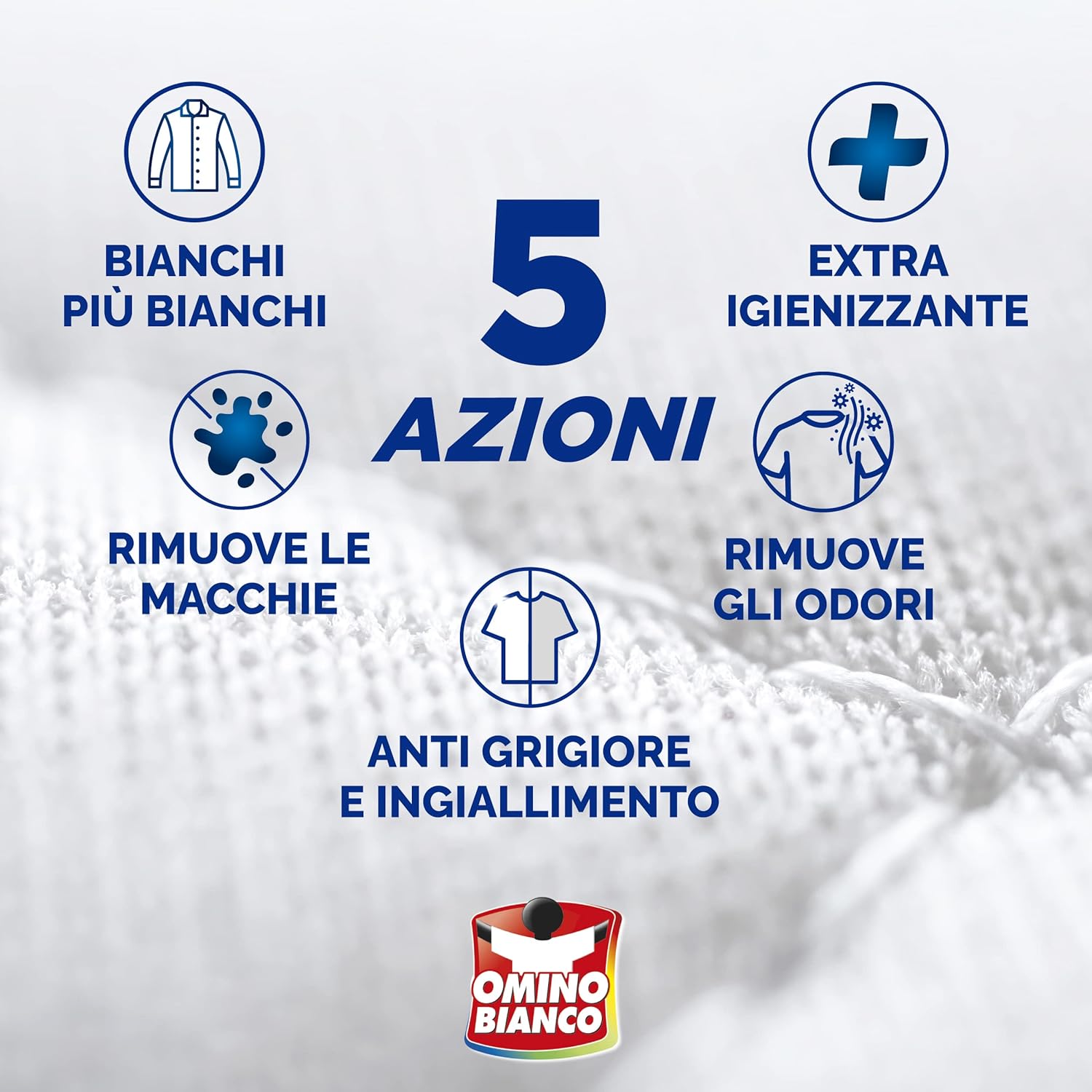 Detalle de Omino Bianco Bianco Vivo in Polvere - Additivo Lavatrice per Capelli Bianchi 500 g x 3