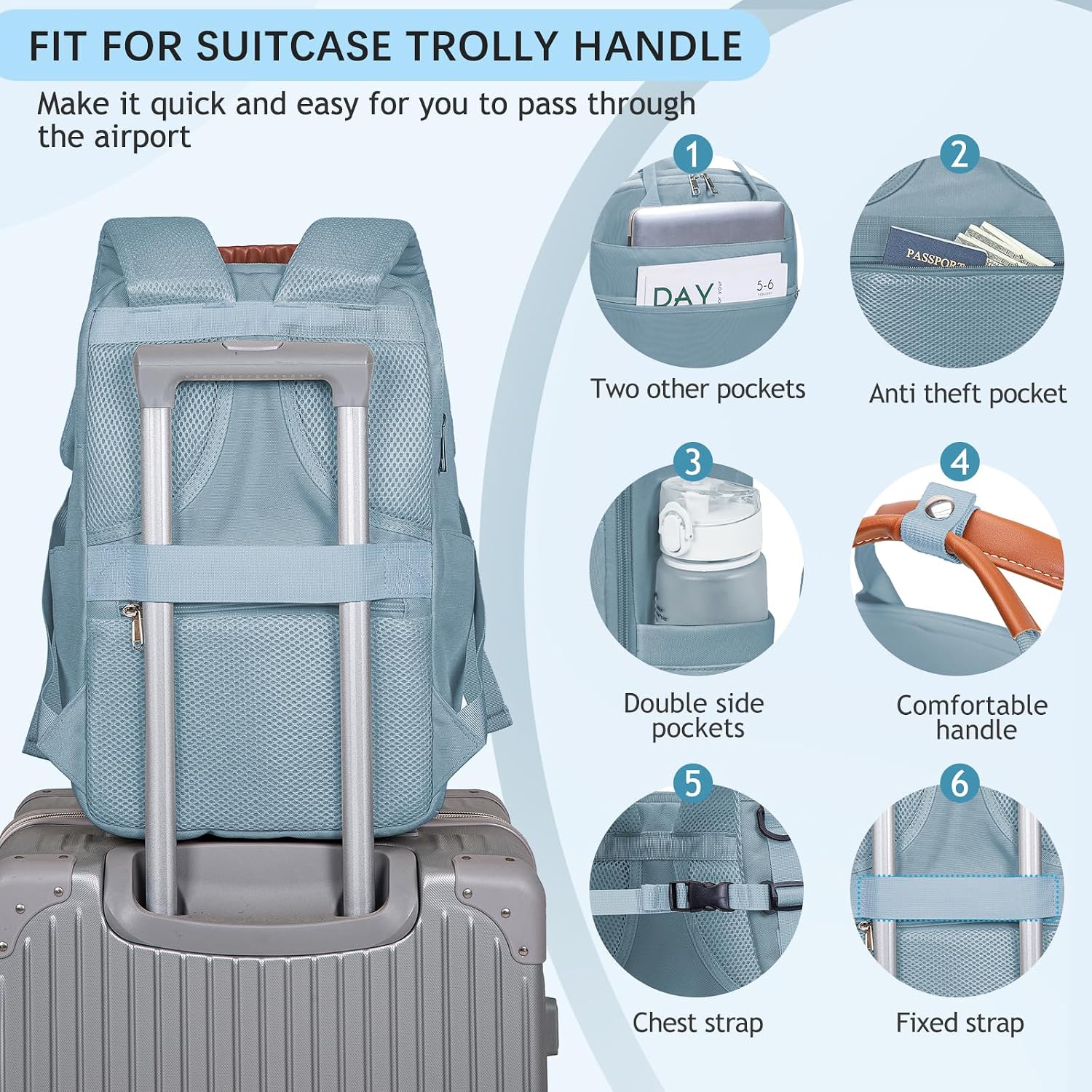 Thumbnail 4 de Hayayu Sac Cabine 45x36x20 bagage cabine