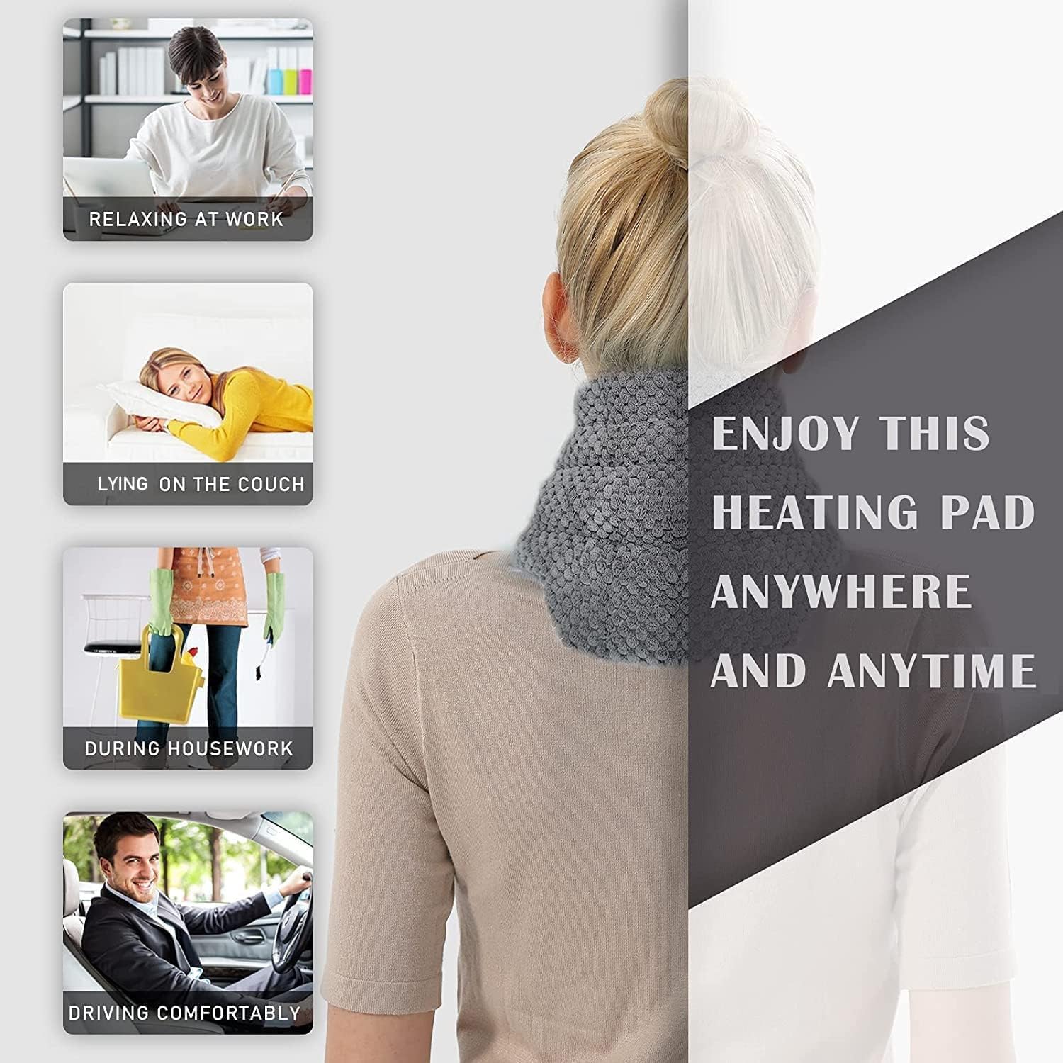 Thumbnail 6 de UNCN Microwave Neck Heat Pad Warmer with Washable Cover – Wide Weighted Neck Wrap for Pain Relief