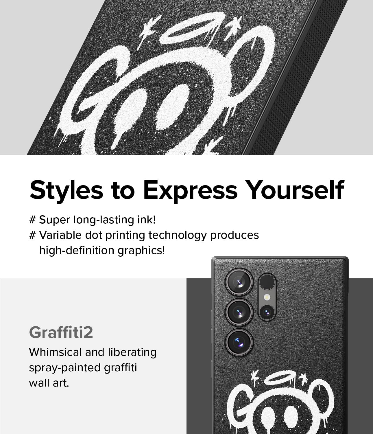 Thumbnail 2 de Ringke Onyx Design Case for Samsung Galaxy S24 Ultra (2024) – Graffiti TPU Cover with Non-Slip Grip