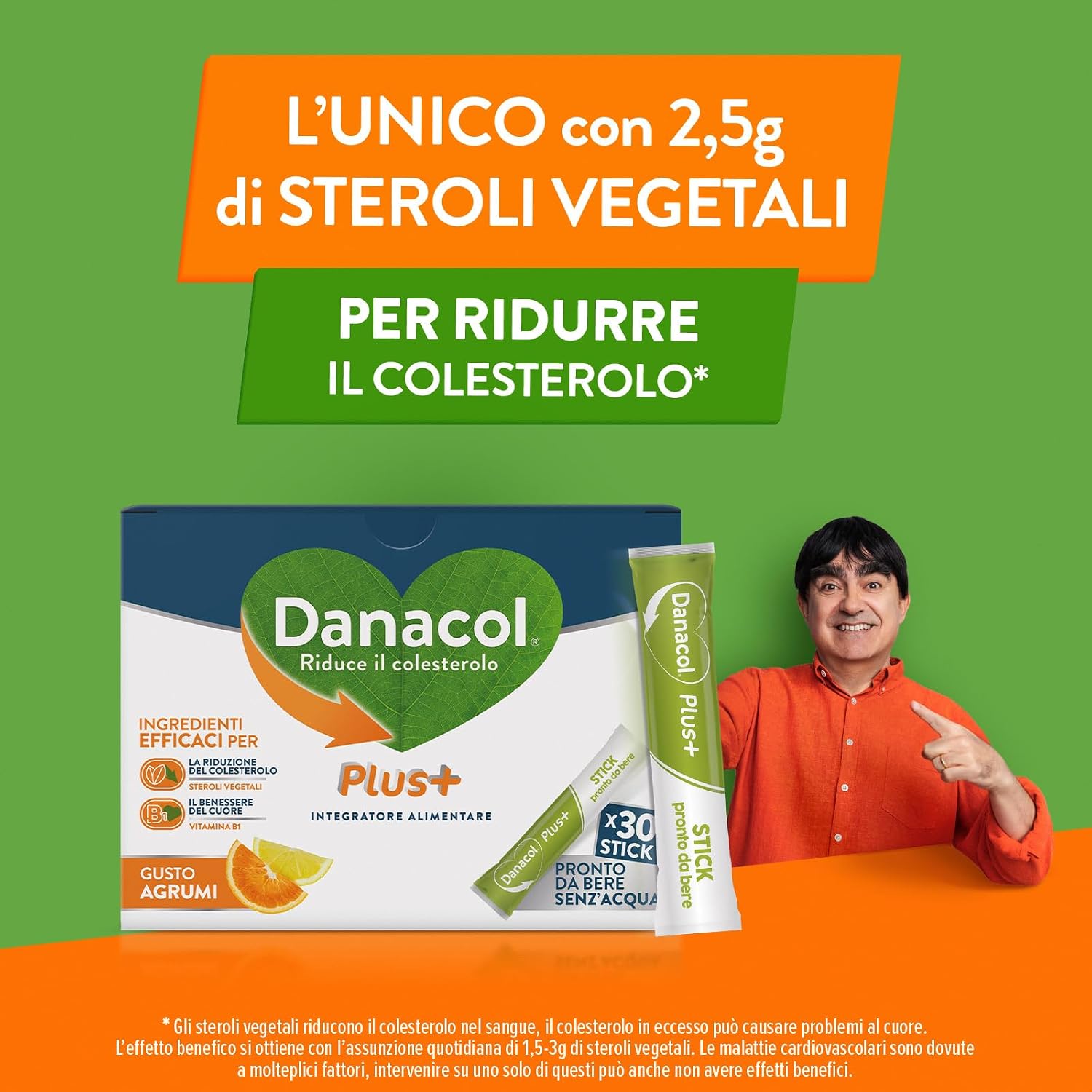 Detalle de Danacol Plus + Integratore Alimentare – 30 stick da 15 ml per ridurre il colesterolo