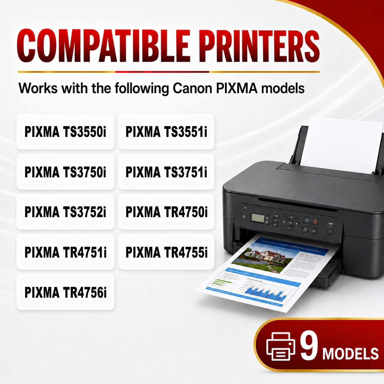Detalle de GoToers PG-575XL CL-576XL Compatible Replacement for Canon 575 & 576 Ink Cartridges (1 Black, 1 Colour) | Pixma TR4755i/TR4750i/TS3550i/TS3551i/TS3750i/TS3751i/TS3752i/TR4751i/TR4756i