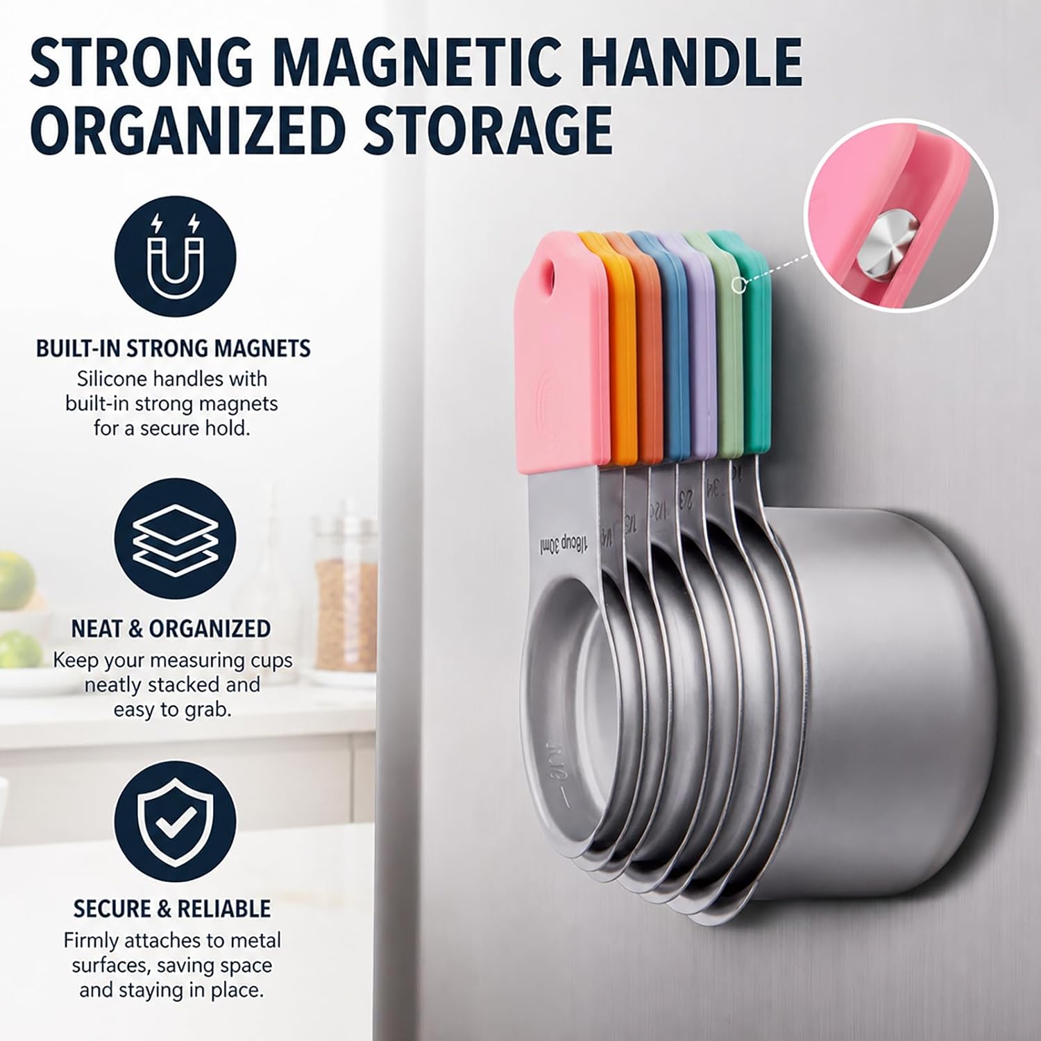 Thumbnail 3 de XSNBRD Magnetic Measuring Cup Set, Stainless Steel