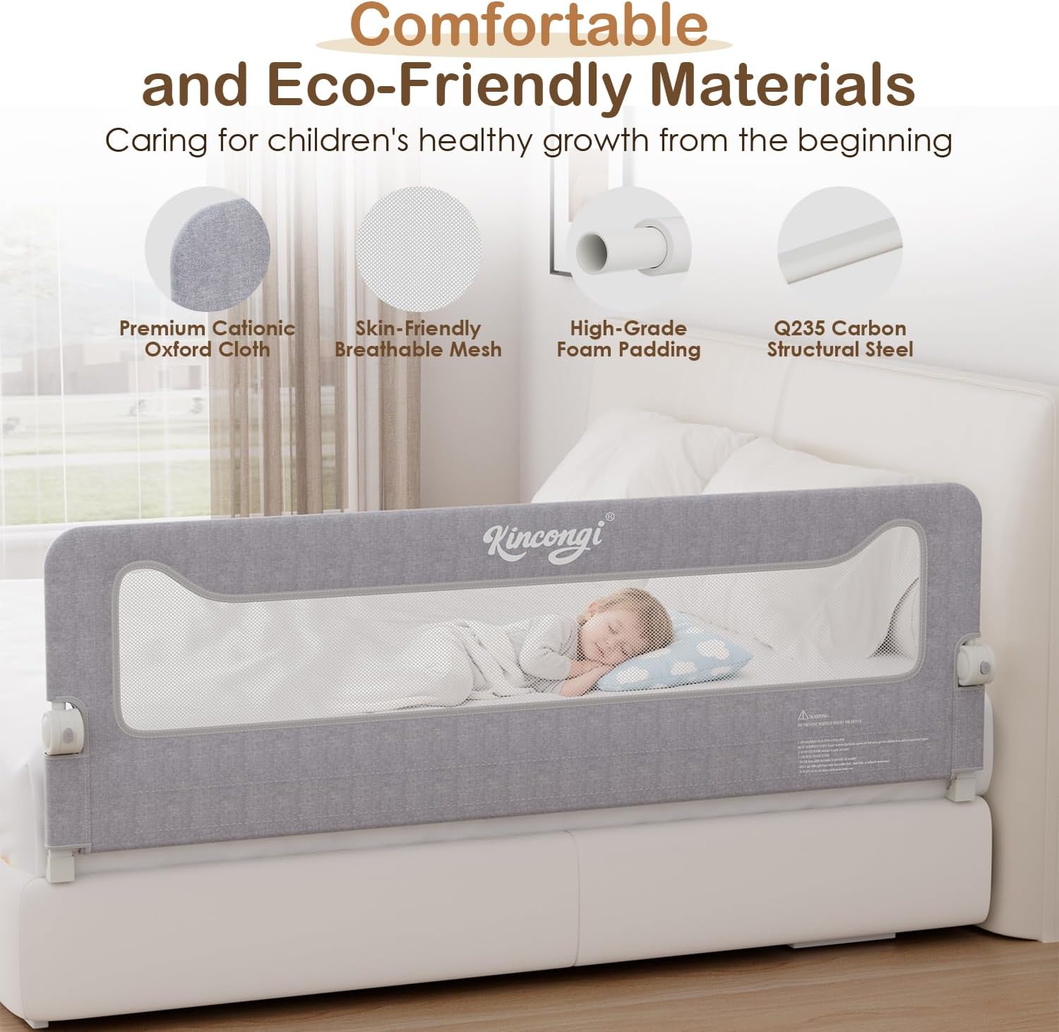Detalle 1 de Kincongi Toddler Bed Rail, 71-Inch
