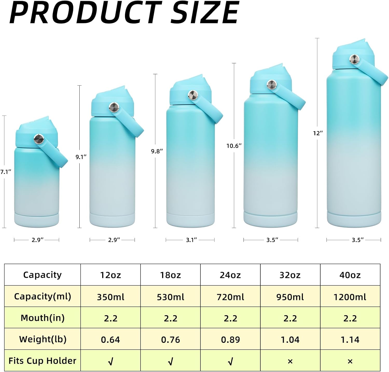 Thumbnail 4 de BJPKPK Insulated Water Bottle, 18 oz