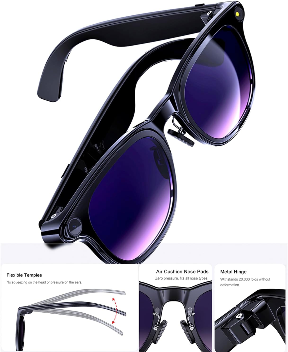 Thumbnail 6 de AMZISH AI Smart Glasses 8MP Bluetooth Camera