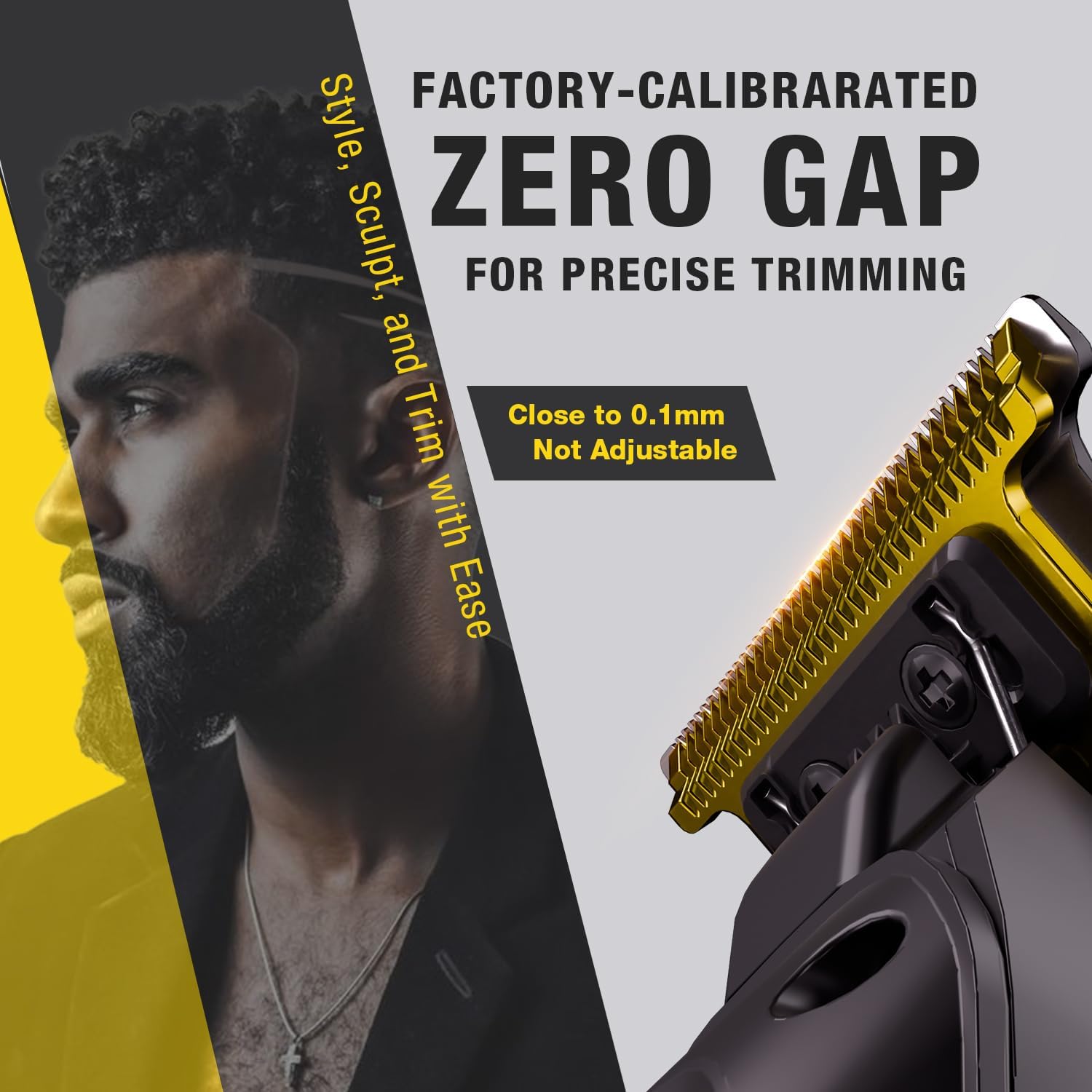Detalle 1 de SUPRENT FT225BX Black Scorpion-T Cordless Beard Trimmer, Titanium T-Blade