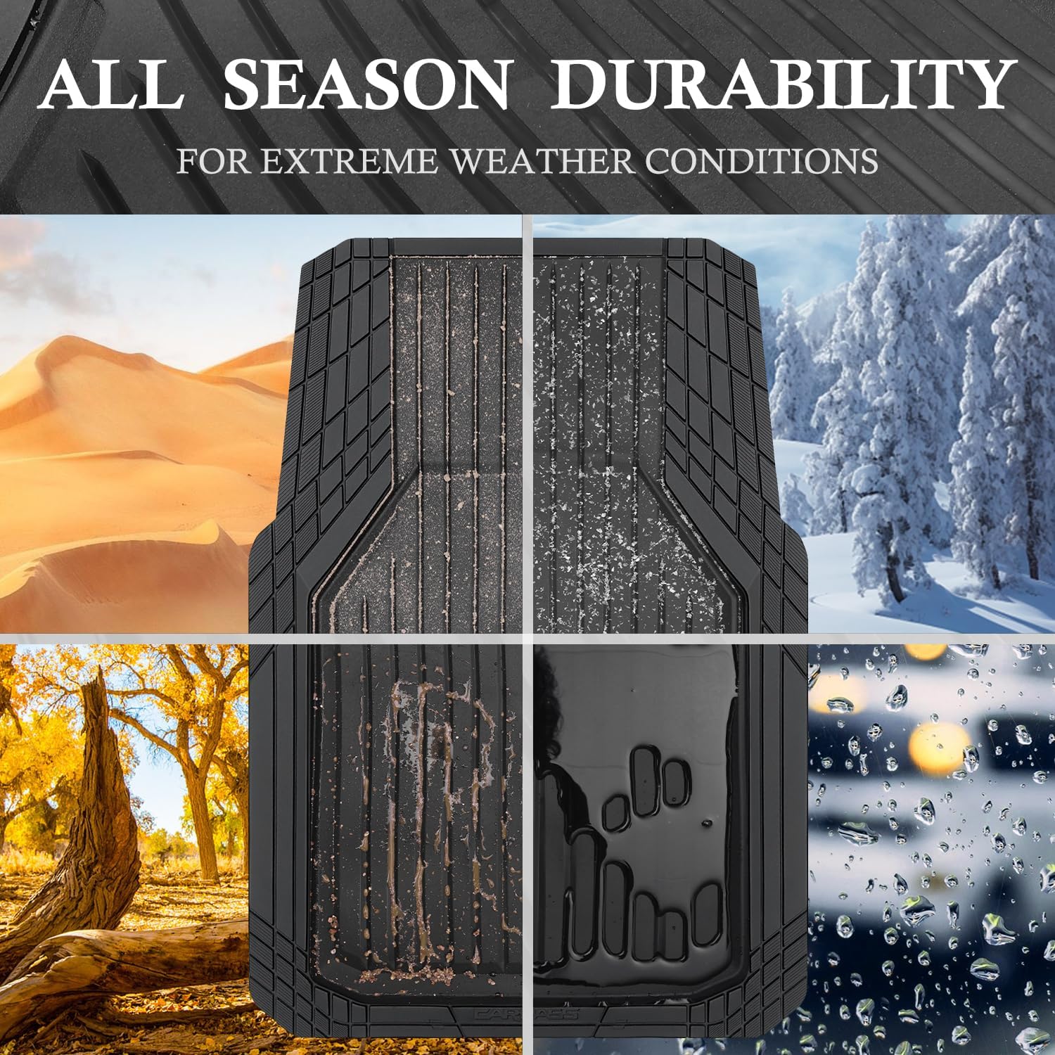 Thumbnail 5 de CAR PASS Heavy Duty Rubber Floor Mats 3pcs