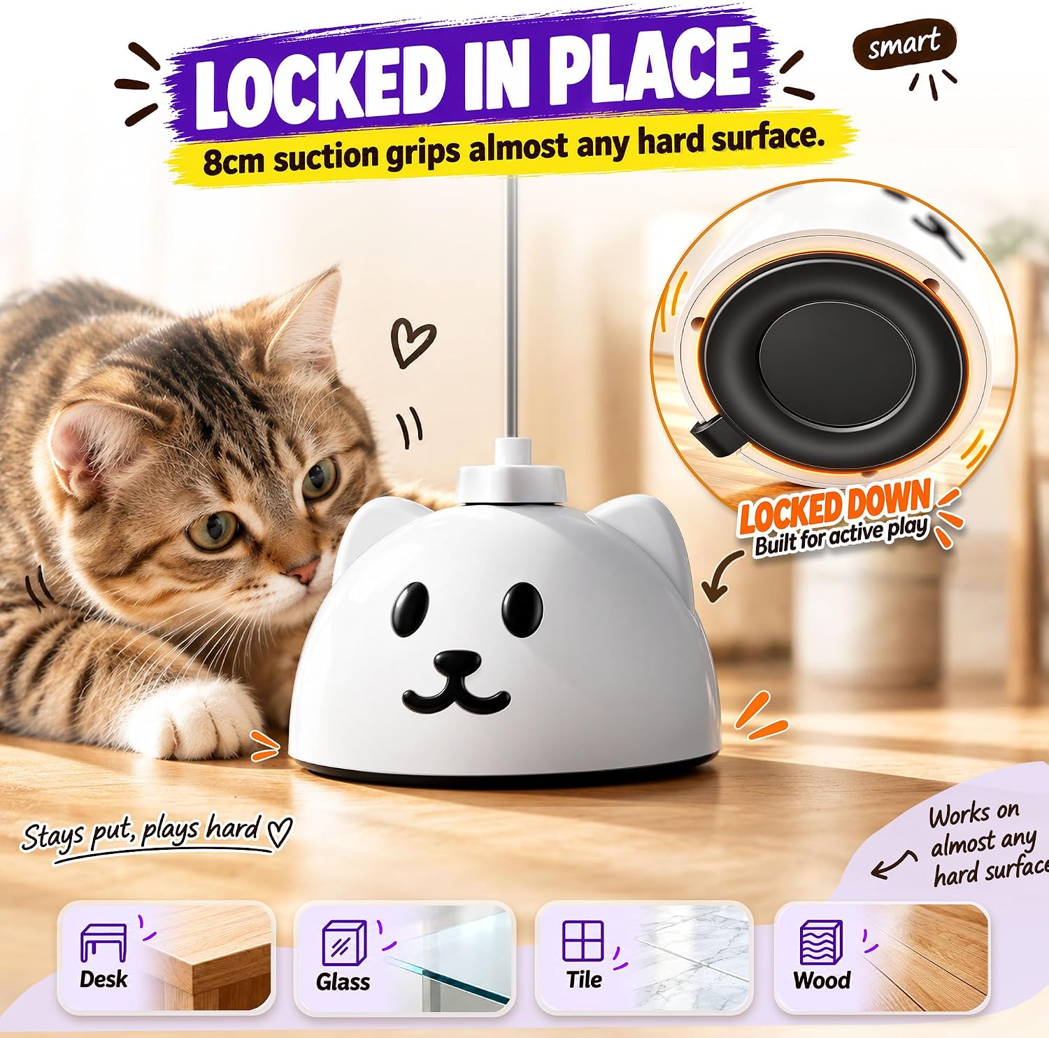 Detalle de Catpick joy OK011A Interactive Cat Wand Toy, 360° Automatic Bird Motion
