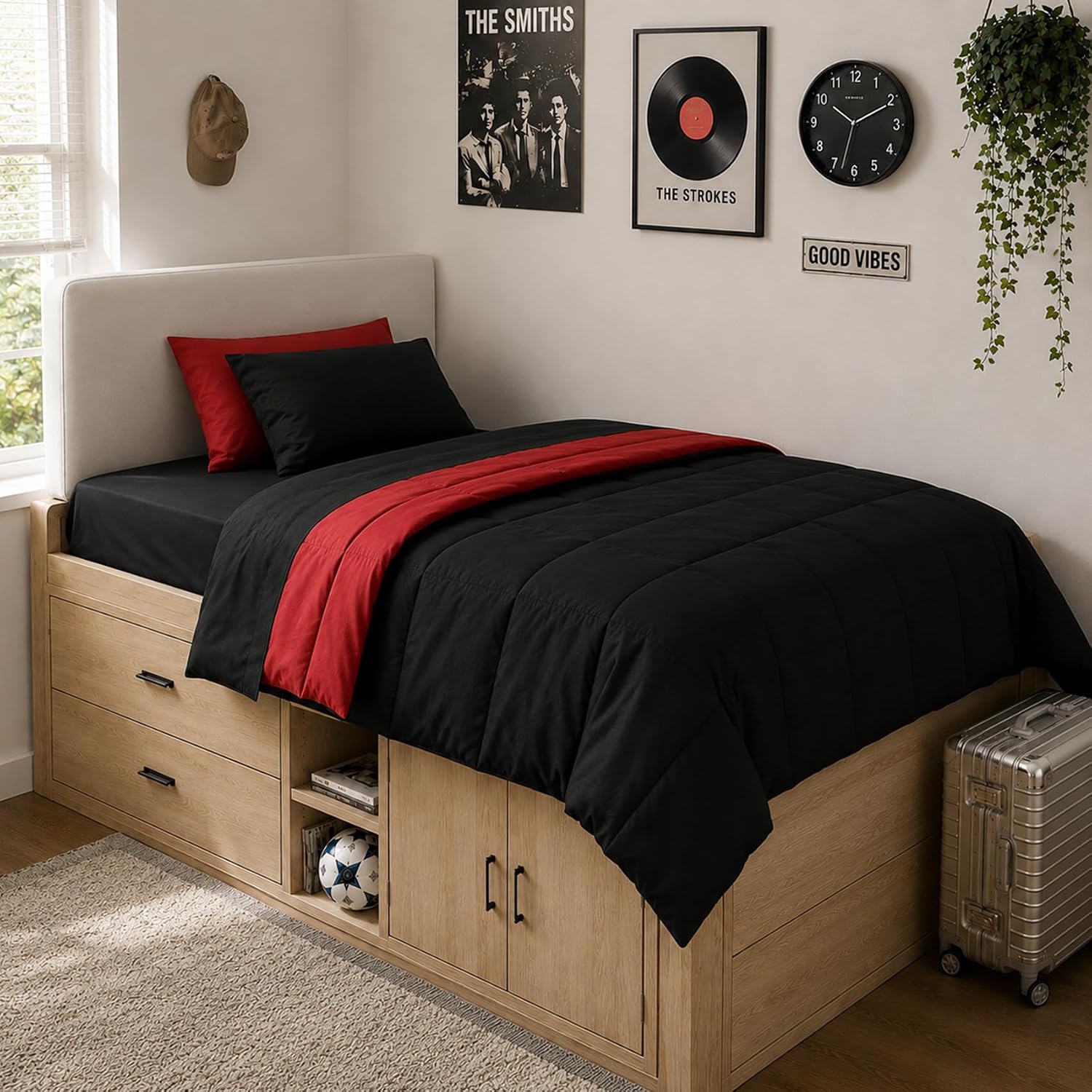 Thumbnail 3 de Anluoer Twin XL Comforter Set (5 Pieces) – Black Bed in a Bag