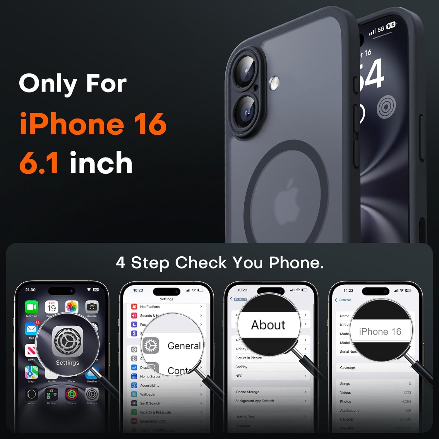 Thumbnail 1 de TOCOL Magnetic for iPhone 16 Case with Camera Control Button and Upgraded Camera Protection
