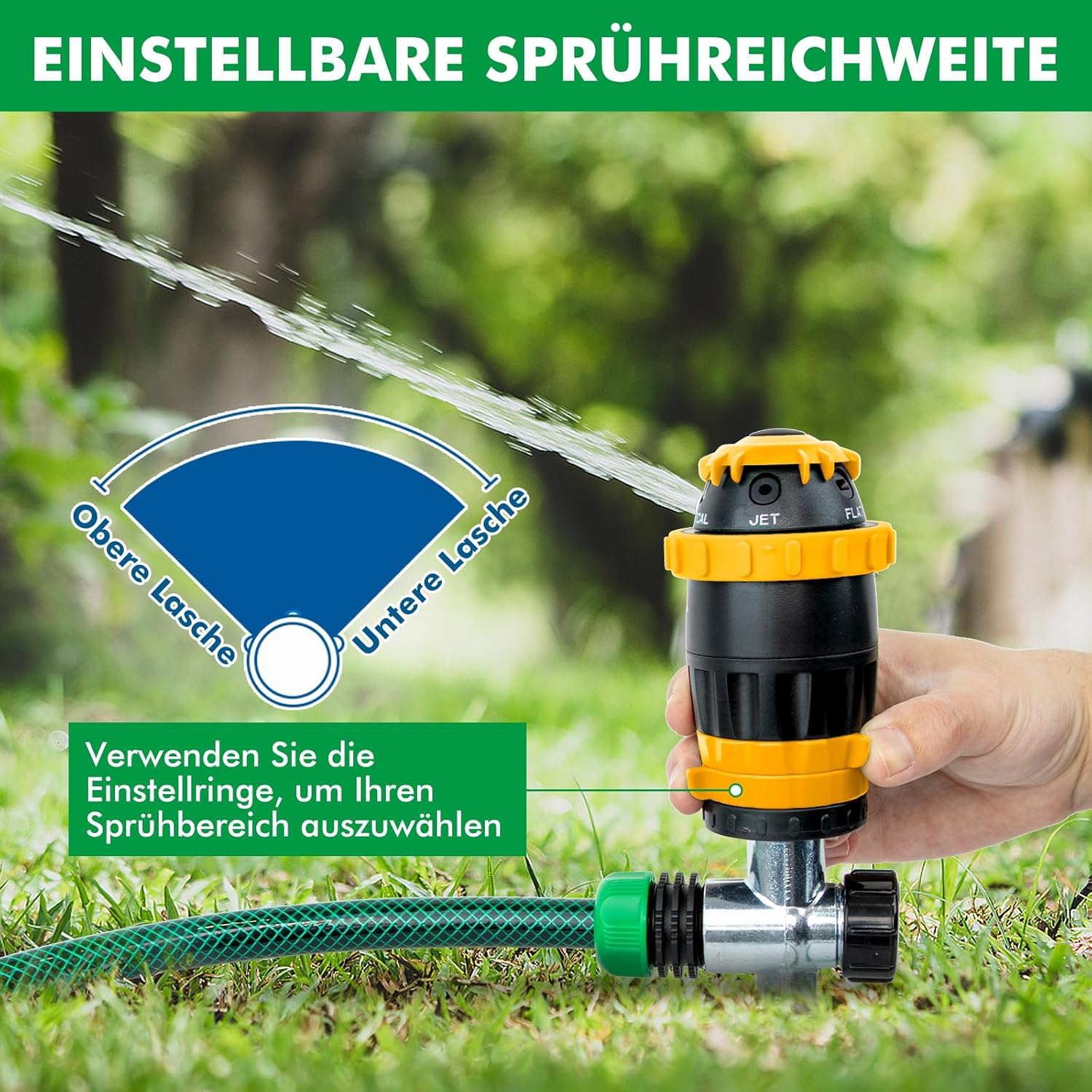 Thumbnail 3 de Restmo Getriebe-Sprinkler Set (2 Stück) mit Metallspike-Basis – Rasensprenger für große Flächen