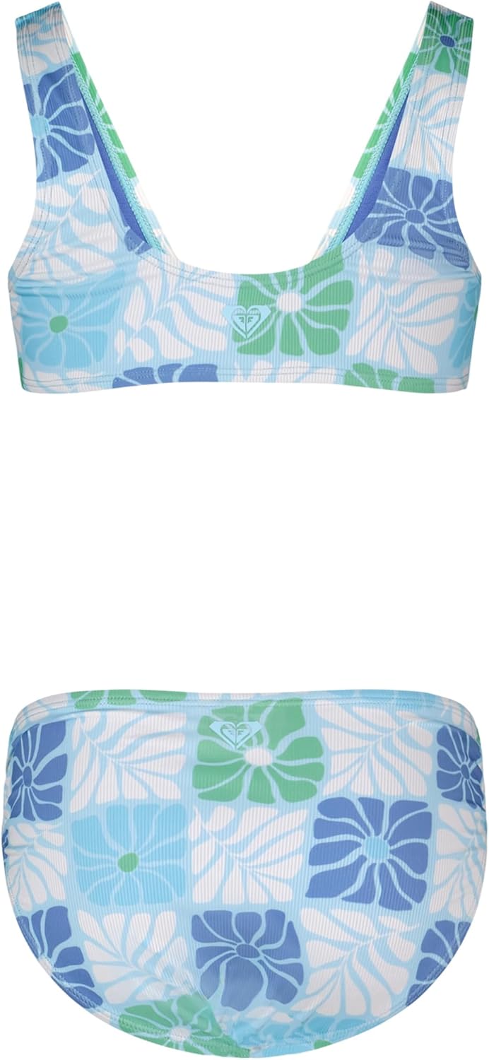 Detalle de Roxy Girls' Two-Piece Bikini Swimsuit Set with UPF 50+ Sun Protection