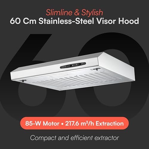 Detalle 2 de Cookology 60cm Visor Cooker Hood - CVH600SS (Stainless Steel)