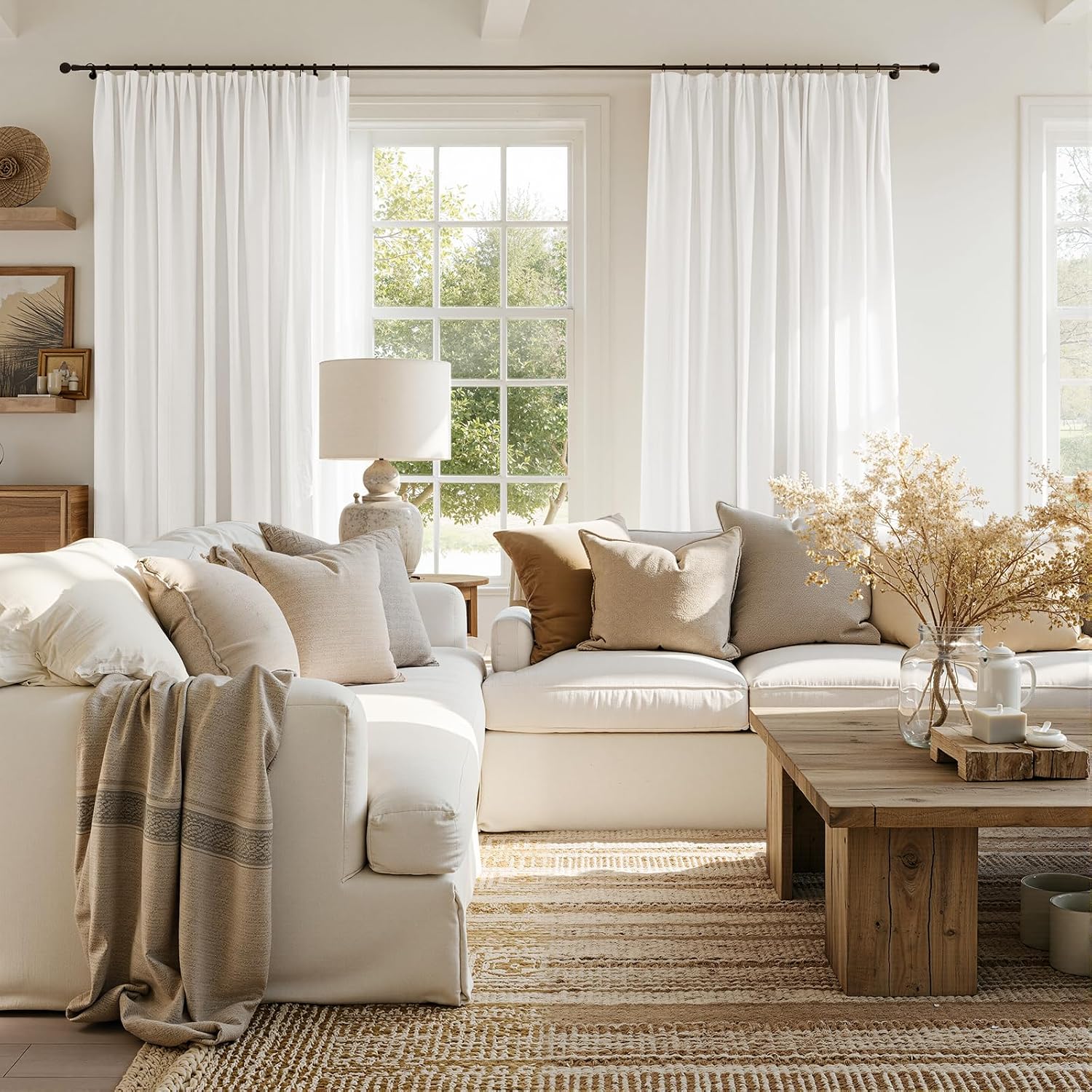 Detalle 1 de Jinchan Linen Curtains, 50 x 120 Inch