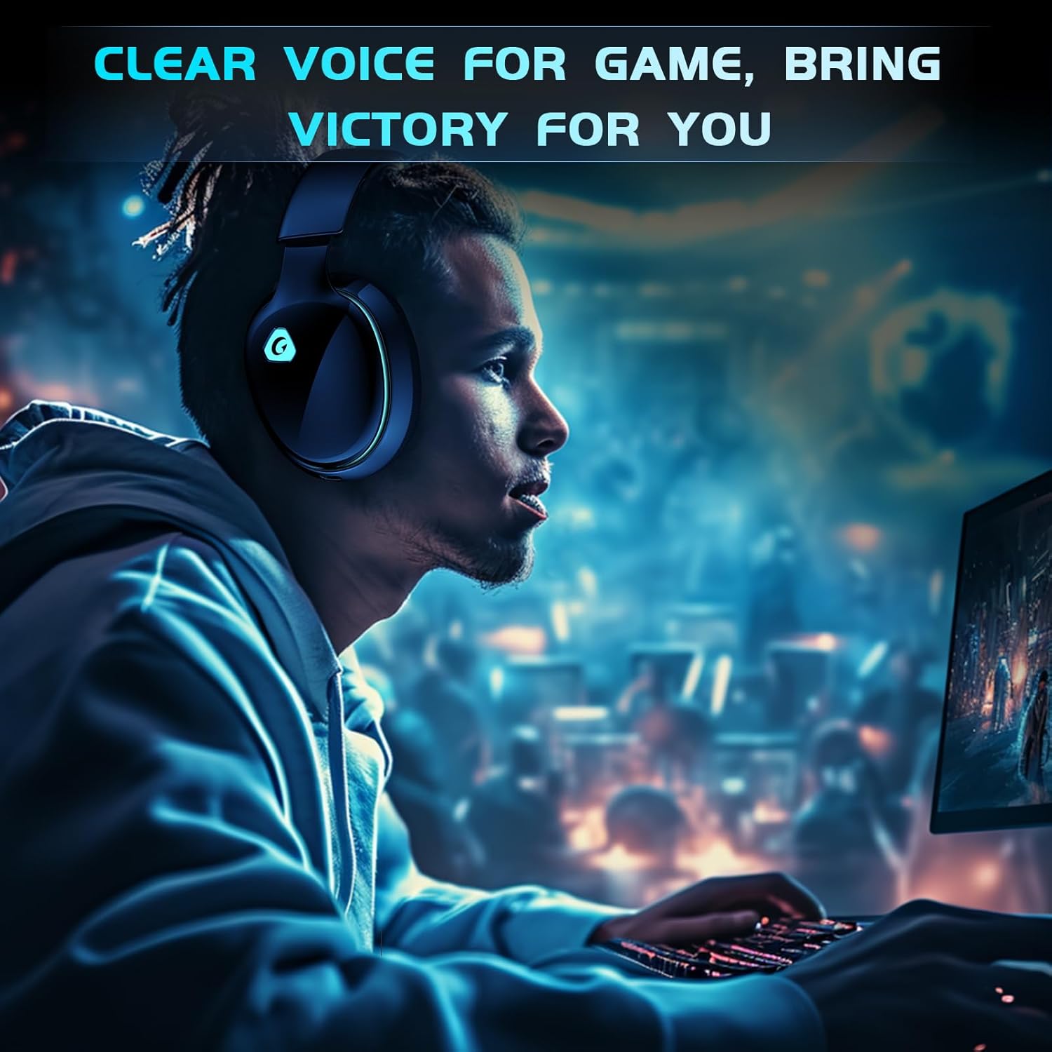 Thumbnail 2 de Gvyugke 2.4GHz Wireless Gaming Headset: 3-in-1 Connection for PC, PS5, Mac, Switch and More