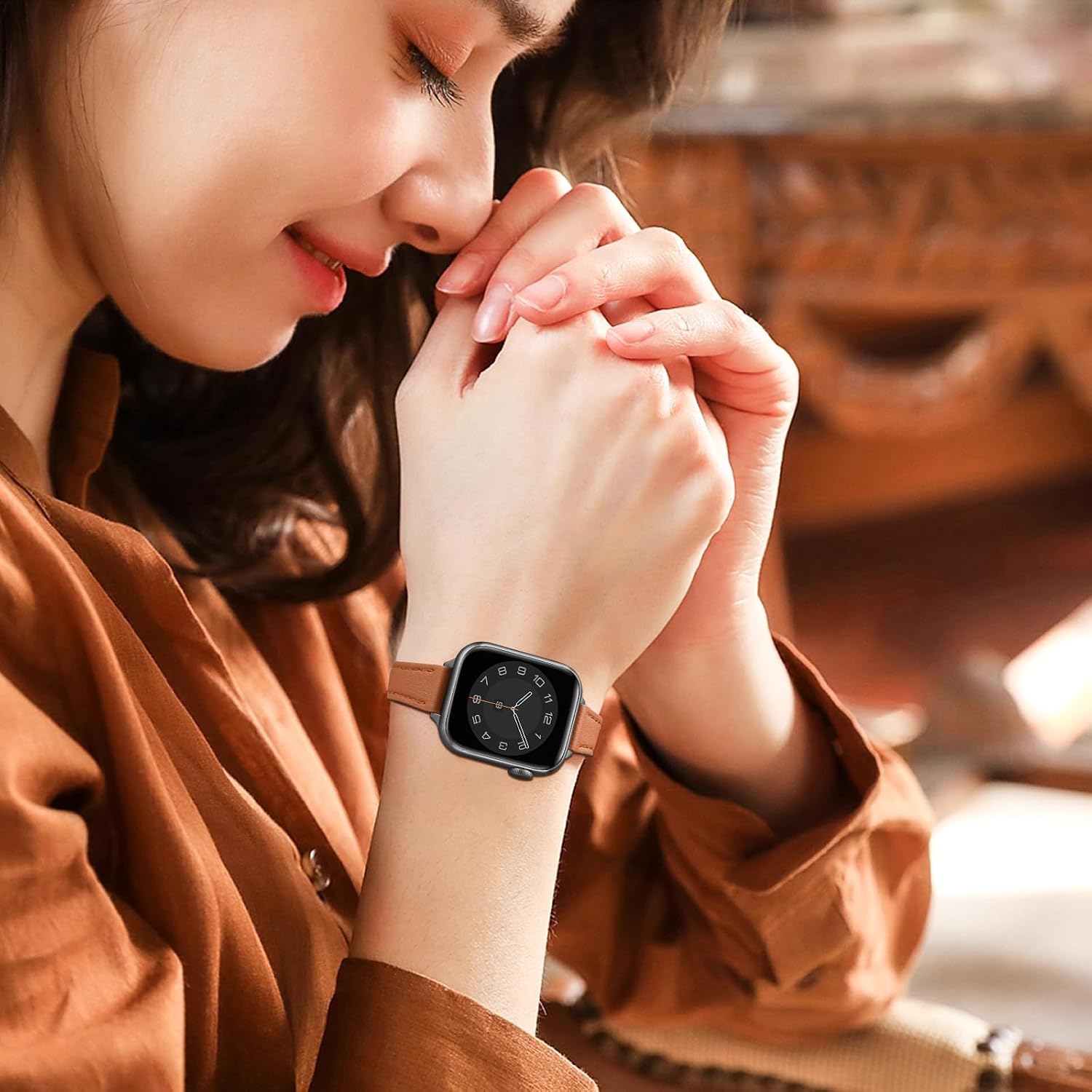 Thumbnail 6 de SUNFWR leather Apple Watch strap 41mm