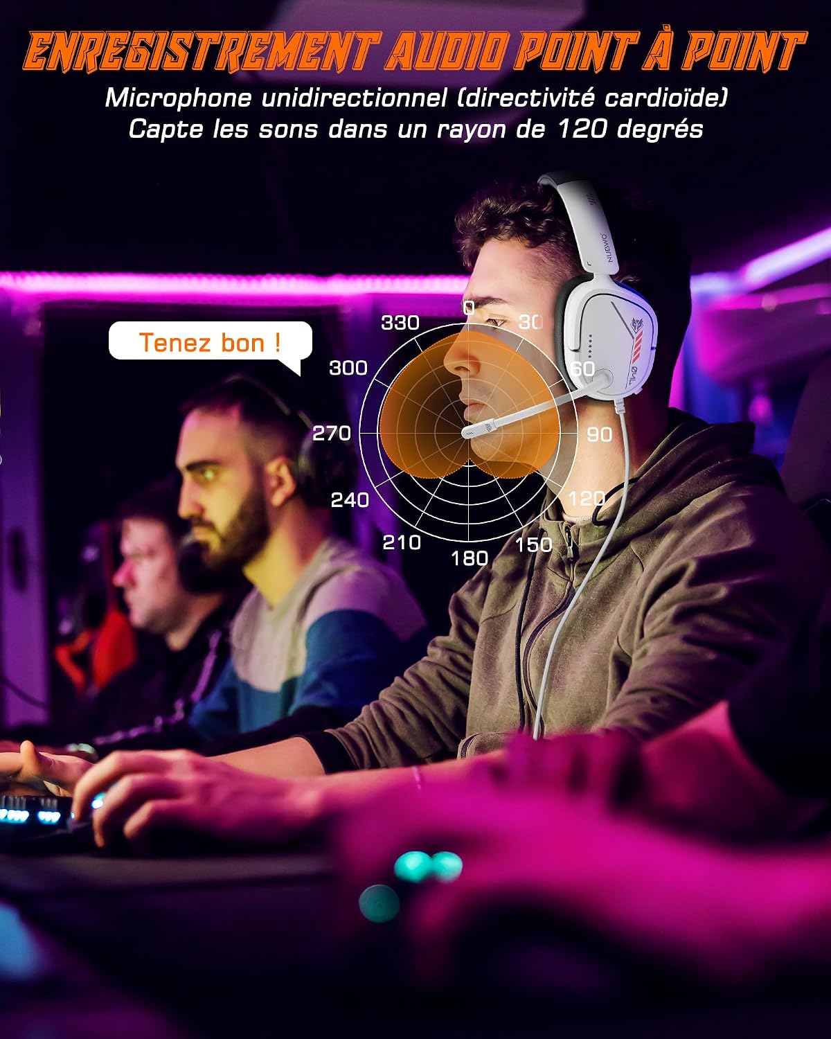 Thumbnail 2 de NUBWO Casque de jeu PS5 avec micro jack 3,5 mm