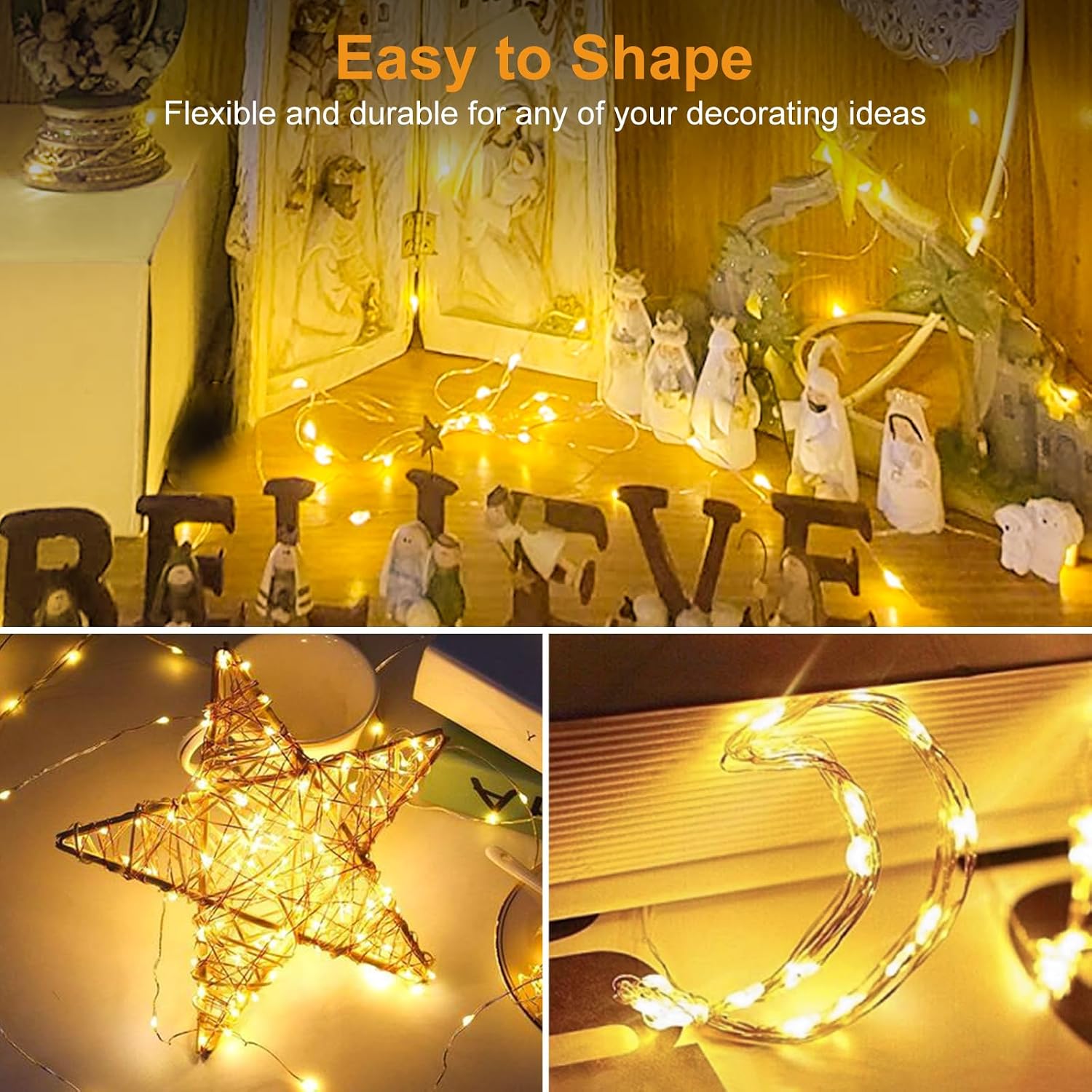 Thumbnail 5 de btfarm BL26-30-CA Fairy Lights, 30-Pack, Warm White 20-LED Silver Wire