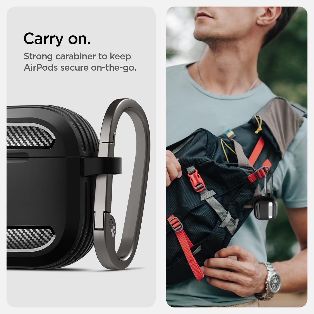 Detalle 2 de Spigen Rugged Armor coque pour AirPods 4 (2024) – noir mat