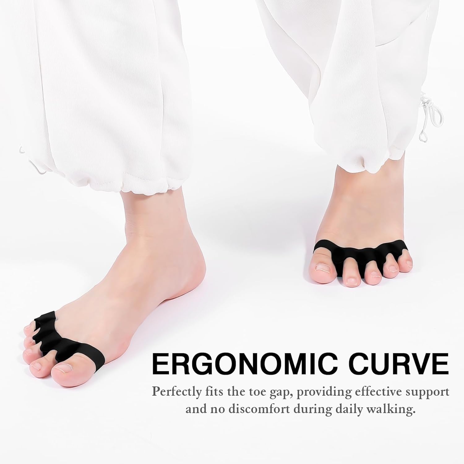 Detalle 2 de sundpik Toe Spacers, 2-Piece Black Ergonomic Toe Separators for Adults