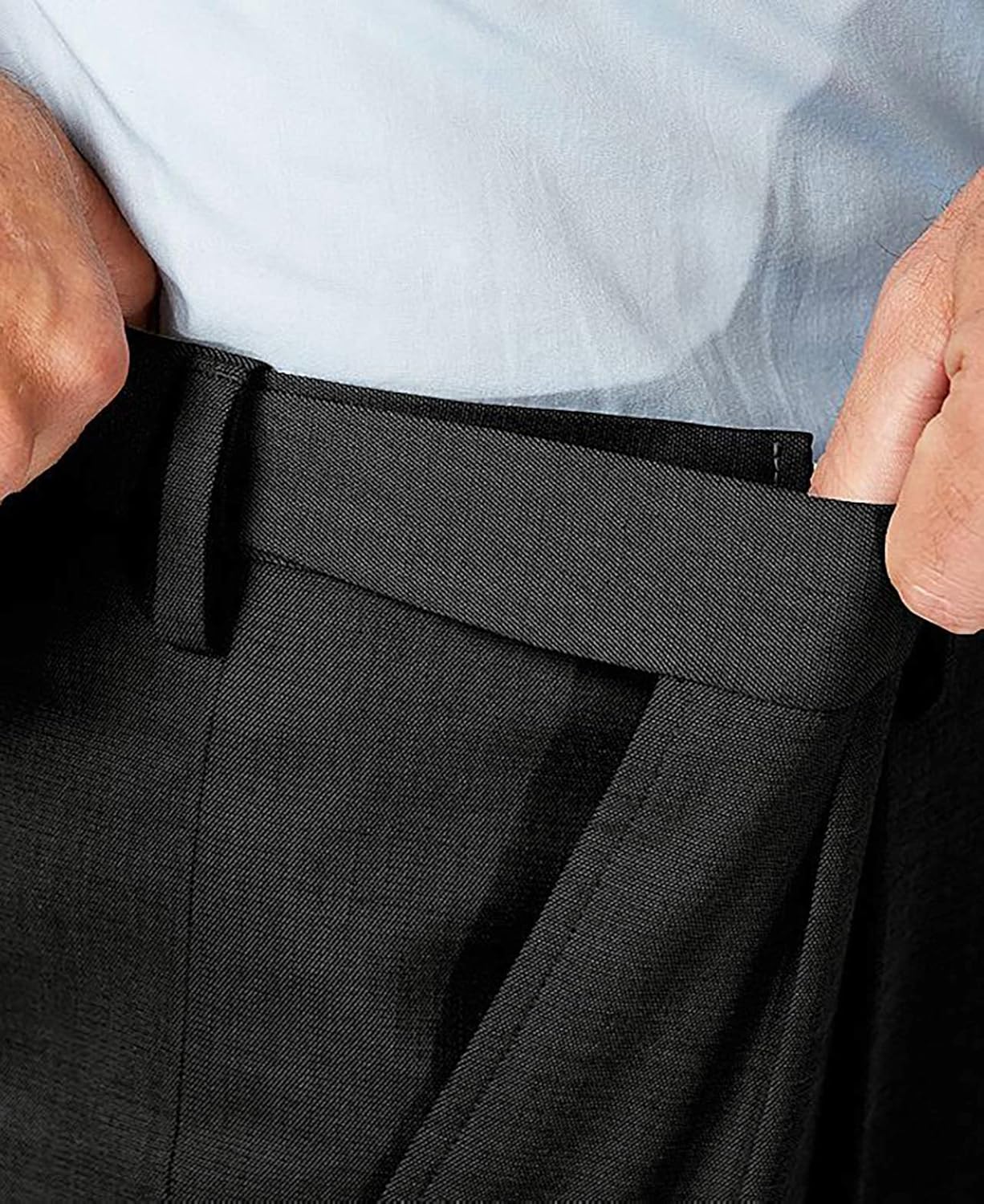 Thumbnail 3 de Men's Cozy Hidden Expandable Waist Dress Pants with Premium Stretch Texture Weave