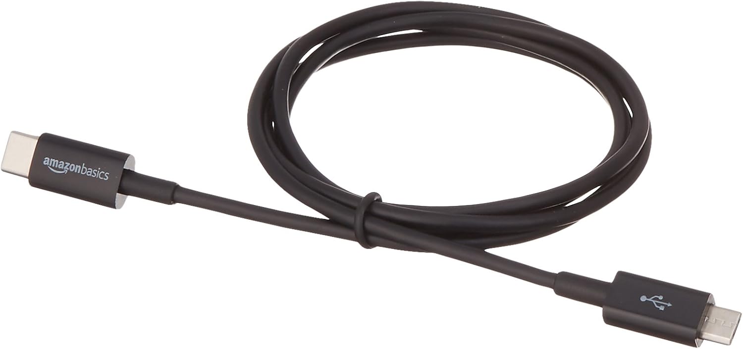 Detalle 2 de Amazonベーシック L6LUC001-CS-R USB-C-Micro-B 2.0ケーブル、3A充電・480Mbps転送
