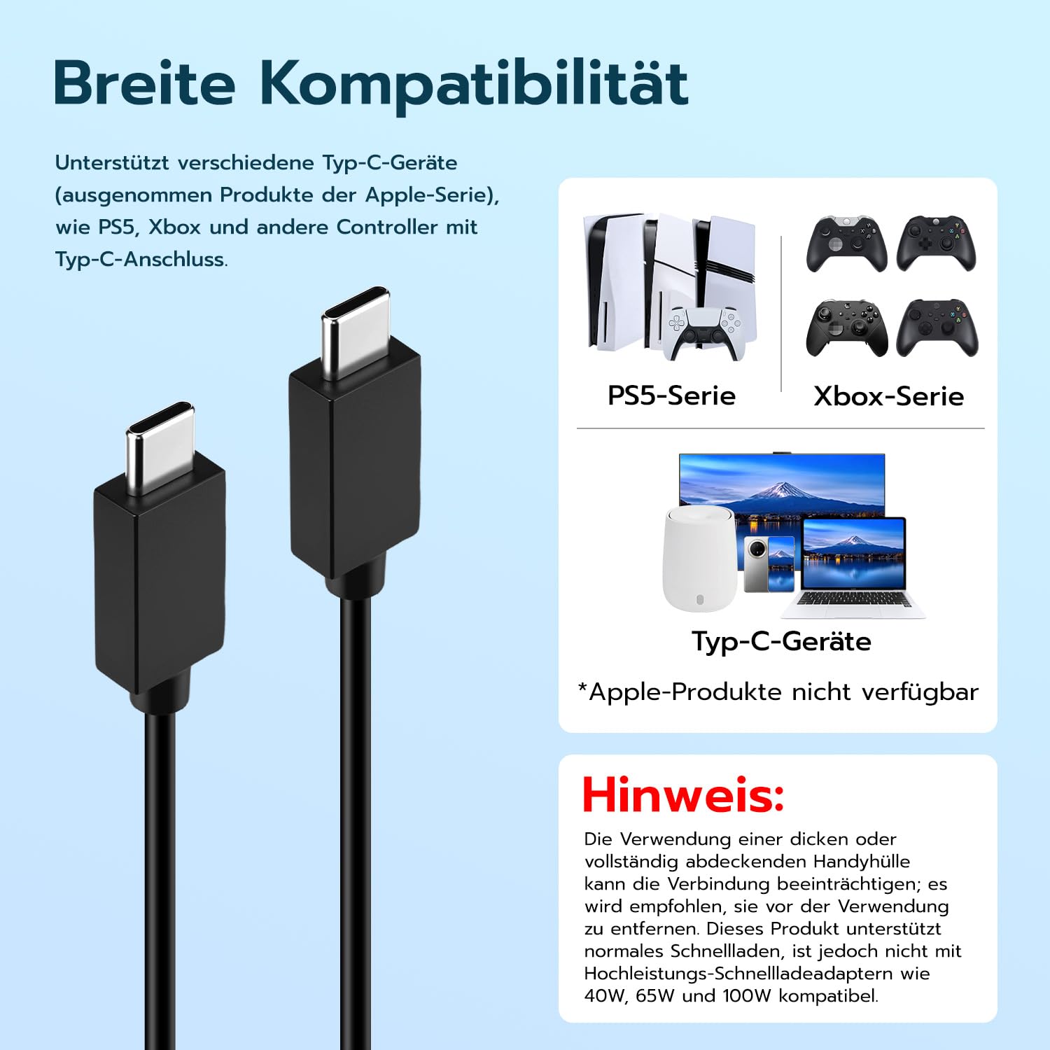 Thumbnail 1 de Tolesum Ladekabel für PS5 Controller 3 m USB-C