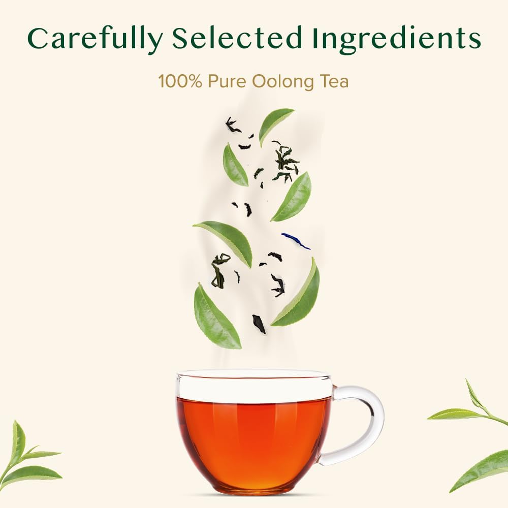 Detalle de VAHDAM Himalaya Oolong Teebeutel (100 Teebeutel) – Oolong aus der Höhe, heiß, eiskalt oder als Kombucha