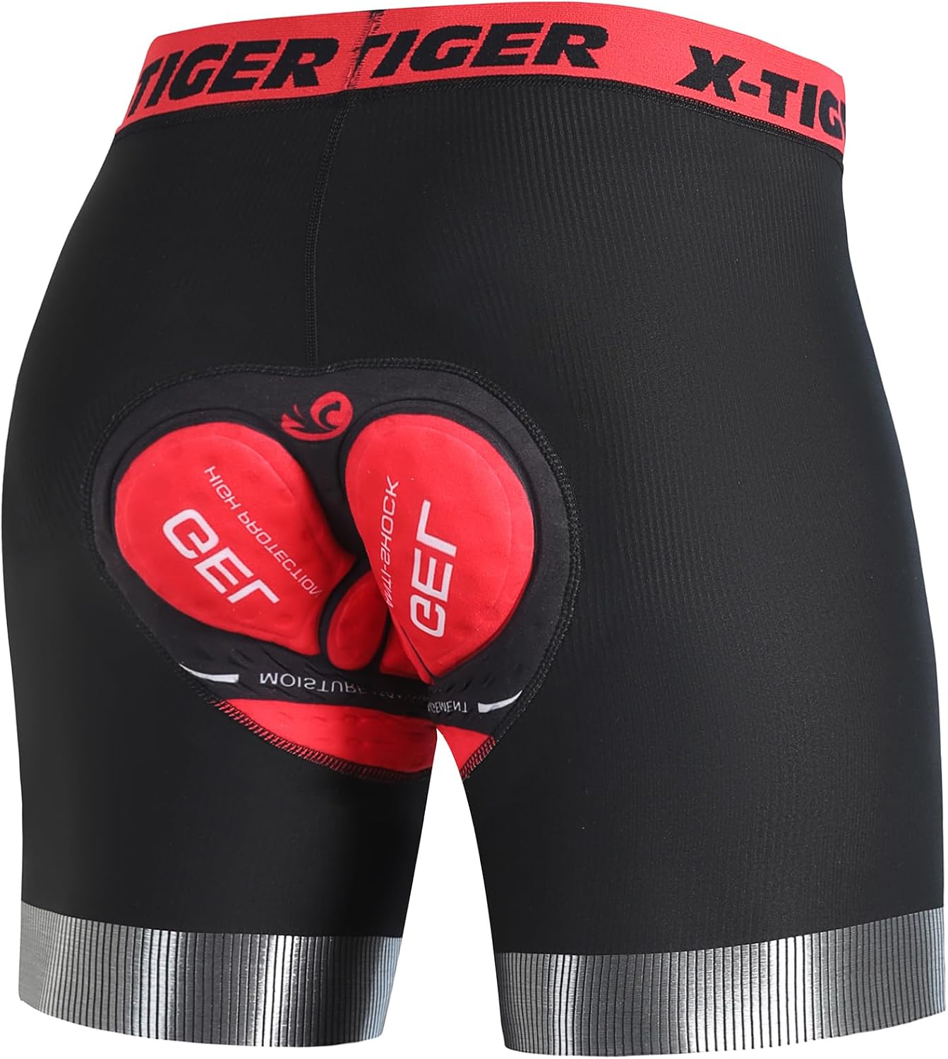 Detalle 2 de X-TIGER Radunterhose Herren 5D Gepolsterte Radlerhose – rutschfest, atmungsaktiv und vielseitig einsetzbar