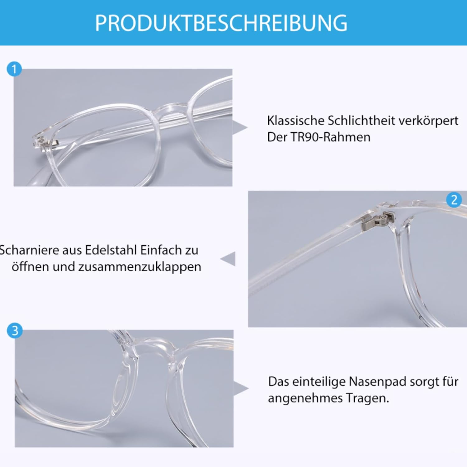 Detalle 2 de Firmoo Blaulicht Brille Computerbrille mit UV-Schutz (TR90, 11 g) für Damen und Herren