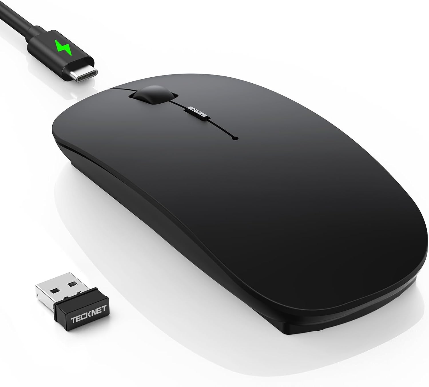 Detalle de TECKNET Souris sans fil Bluetooth rechargeable mini (4 boutons) avec DPI réglable jusqu’à 4800