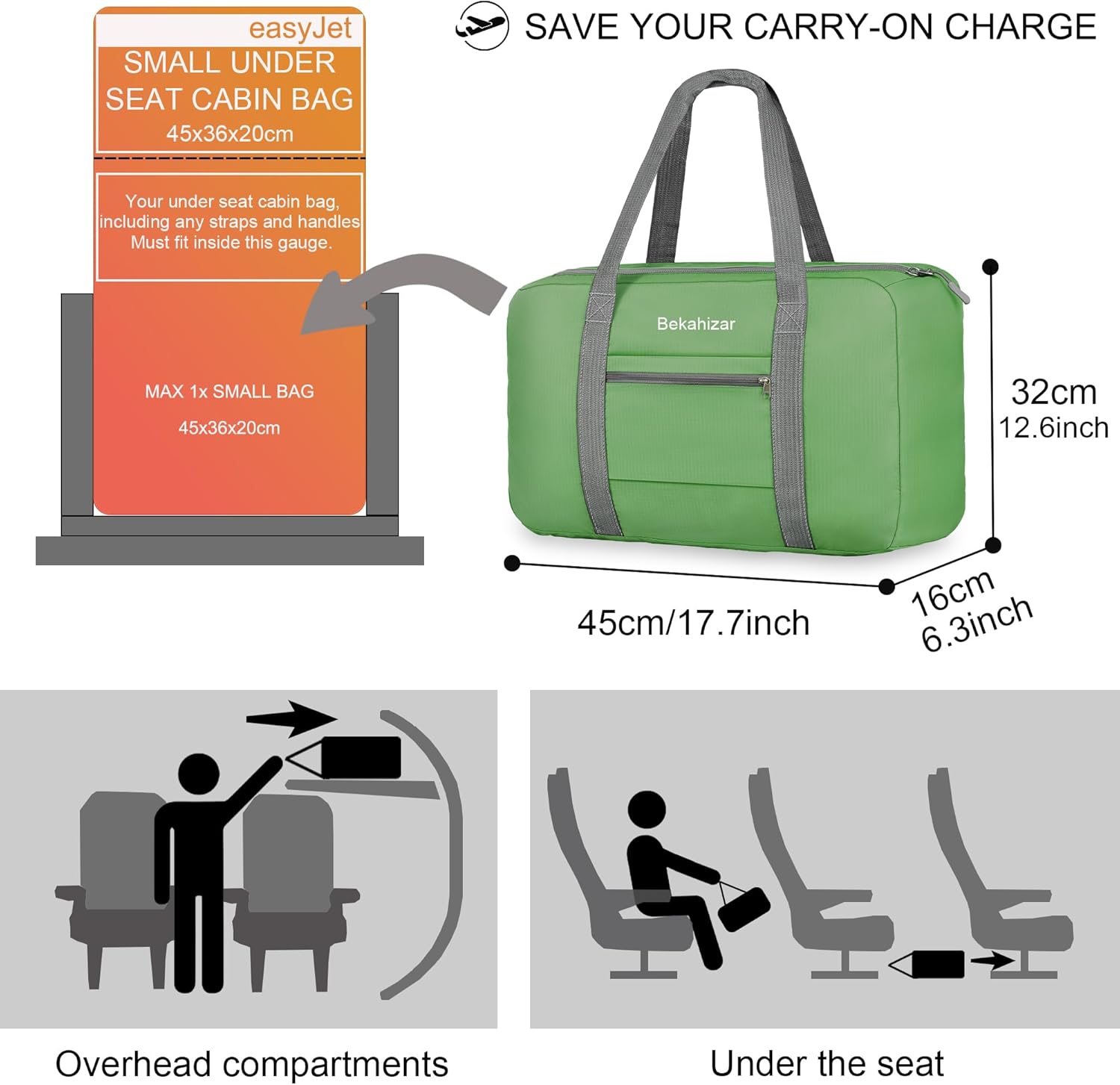 Thumbnail 1 de Easyjet cabin bag 45x36x20 25L underseat