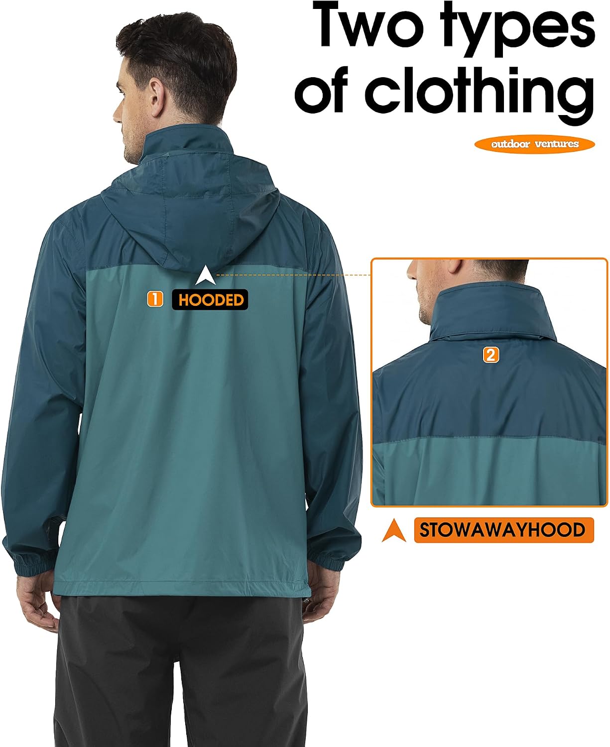 Thumbnail 2 de Outdoor Ventures Mens Lightweight Waterproof Jacket