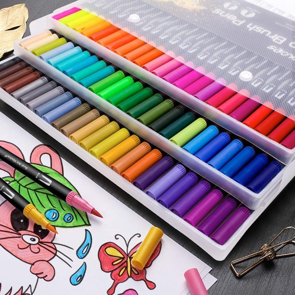 Detalle de Mitoymia 70 Dual Tip Colouring Pens: A Practical Dual‑Tip Brush Marker Set for Adults