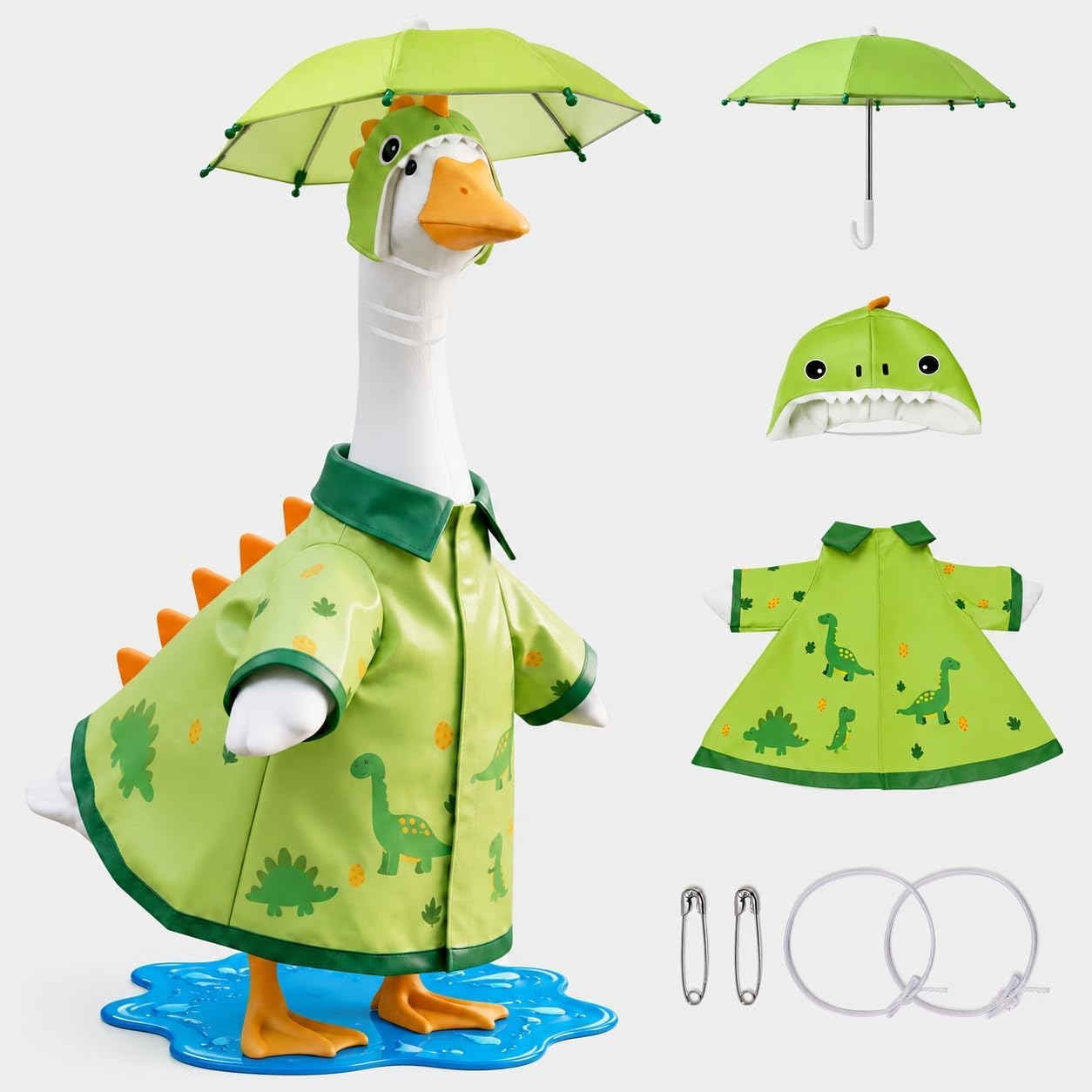 Detalle de holoith HW0002A1 Porch Goose Dinosaur Raincoat Outfit with Umbrella Hat