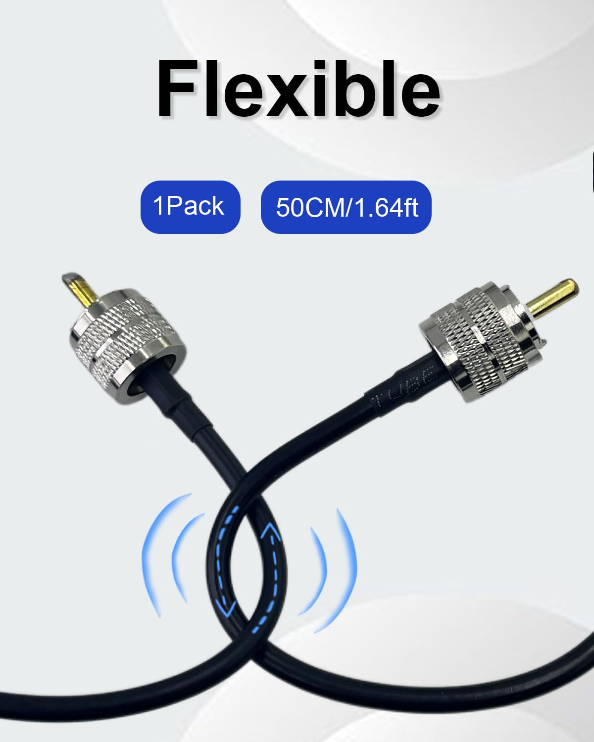 Thumbnail 2 de SEYUGOPTI RG58 Coaxial Cable – 50 Ohm UHF PL259 to PL259, 50cm for HAM Radio & SWR Meters